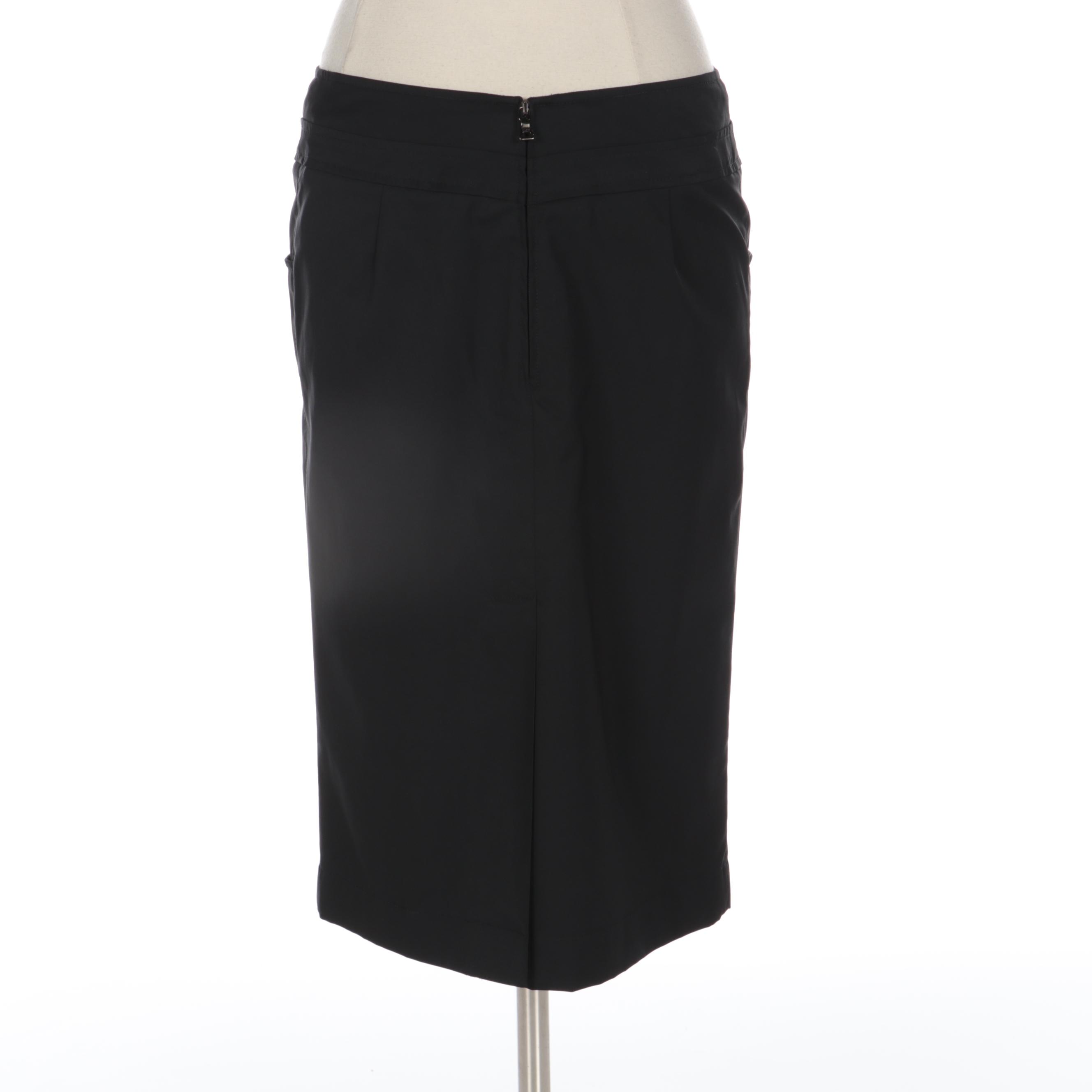 Prada Sport Line Black Pencil Skirt with Teflon Protector Finish