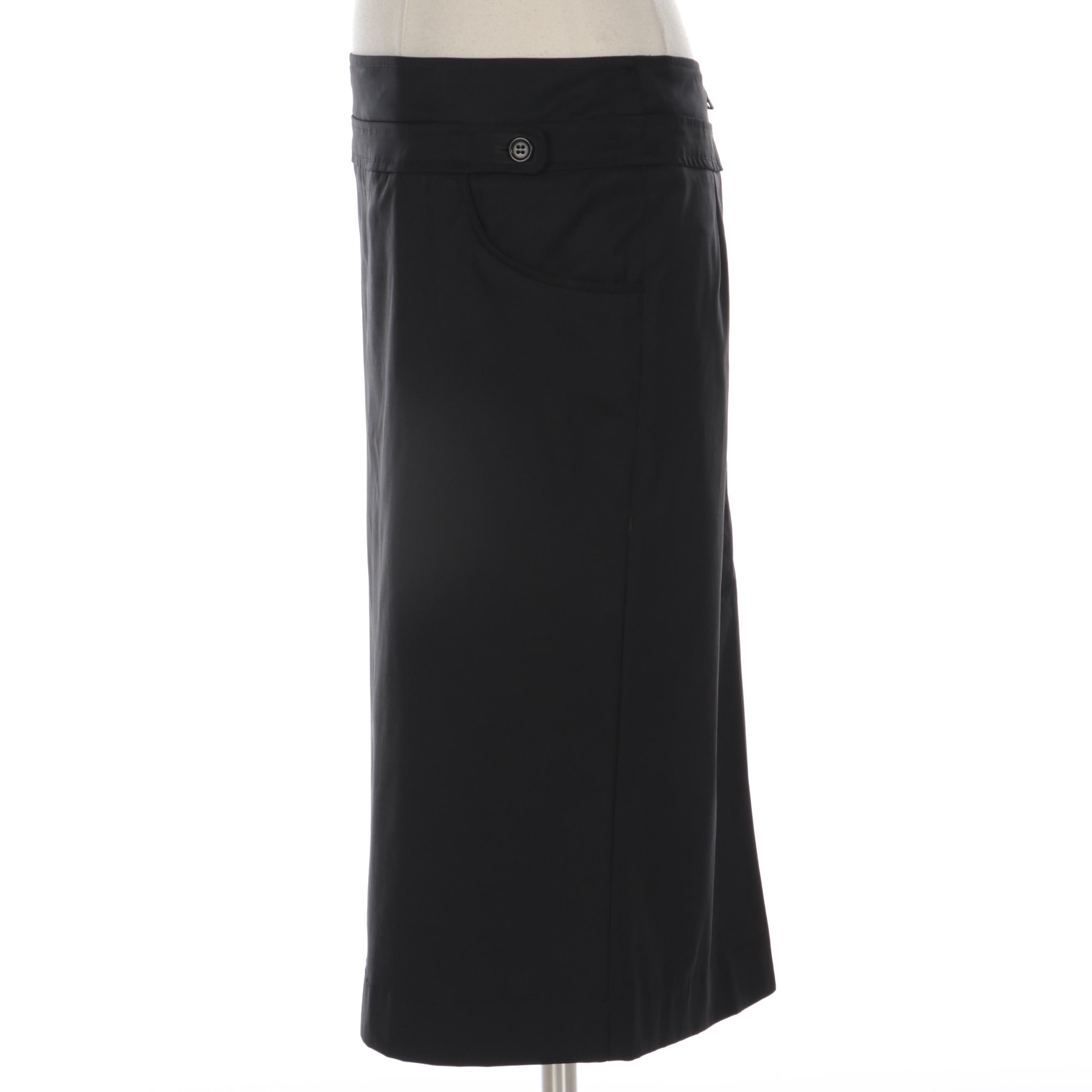 Prada Sport Line Black Pencil Skirt with Teflon Protector Finish