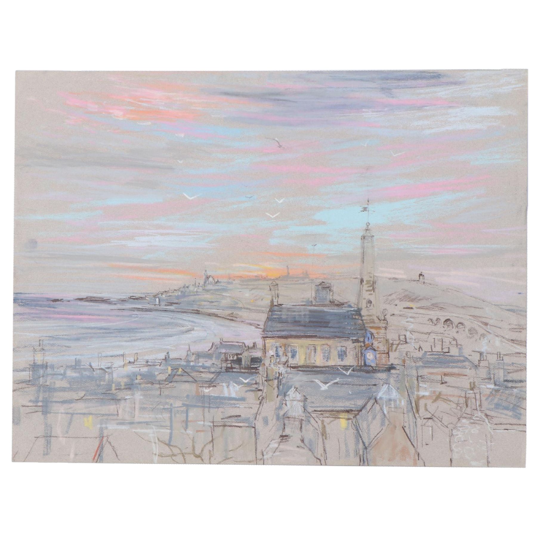 Kamil Kubik Cityscape Pastel Drawing