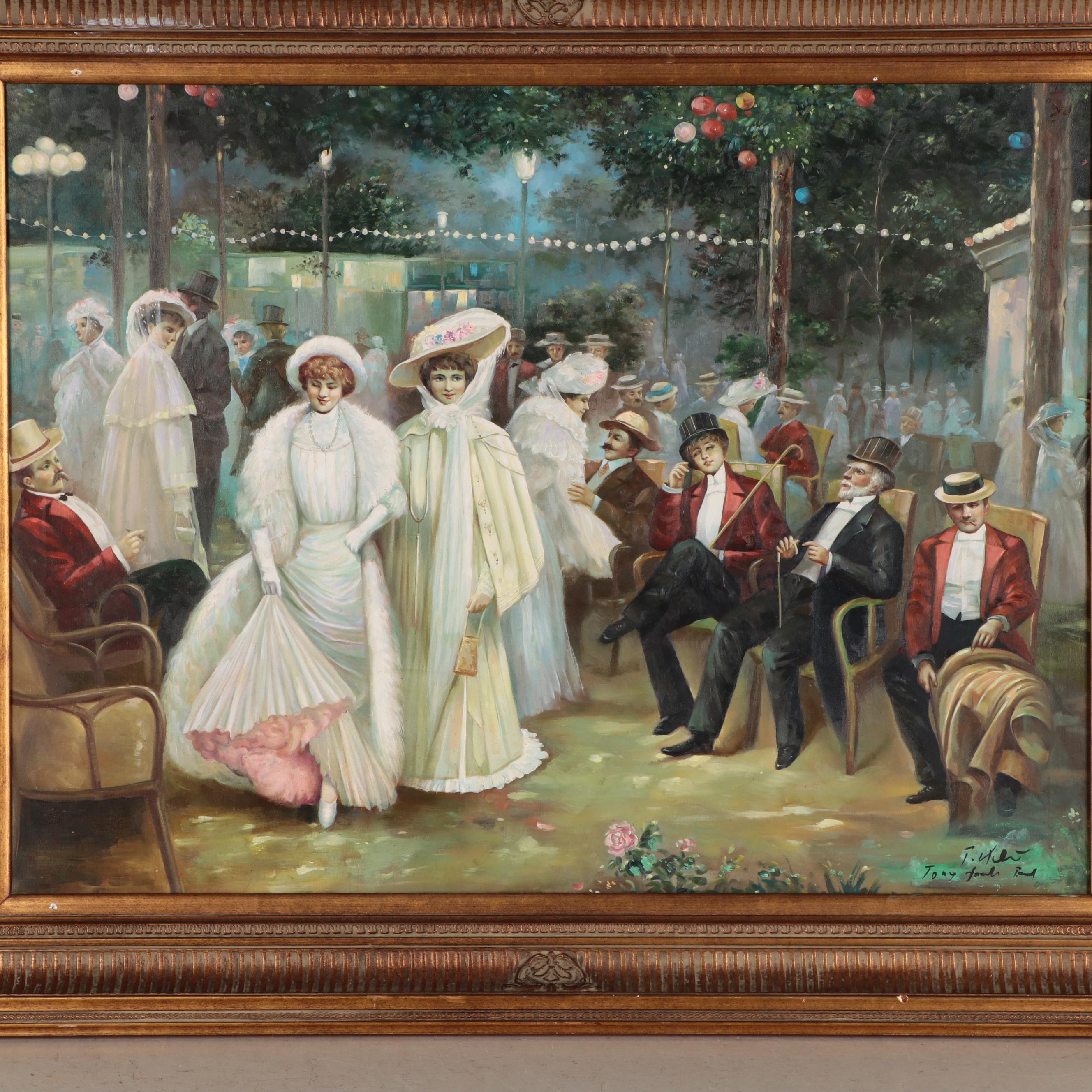 Peter Keil Large-Scale Oil Painting "Paris Bar"