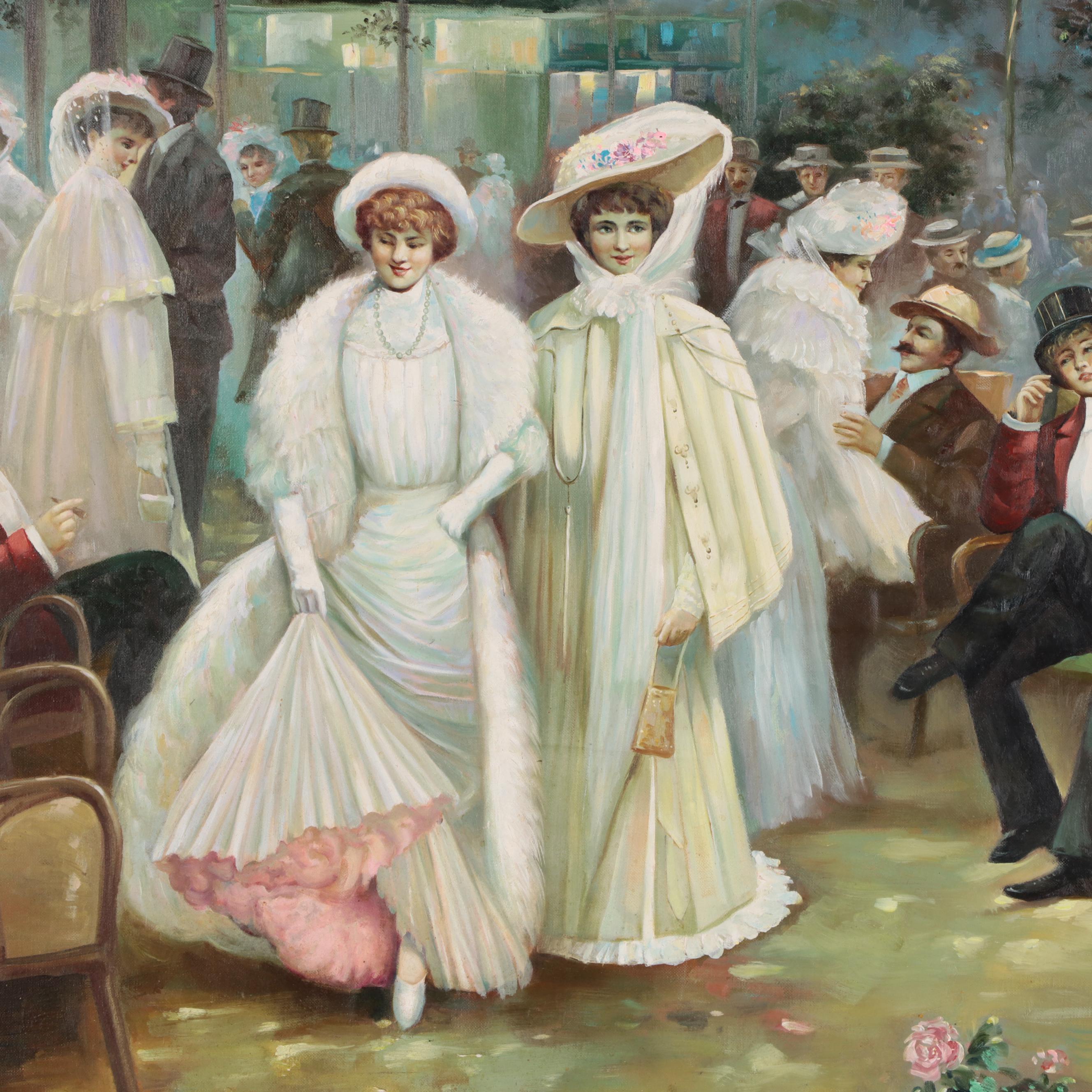 Peter Keil Large-Scale Oil Painting "Paris Bar"