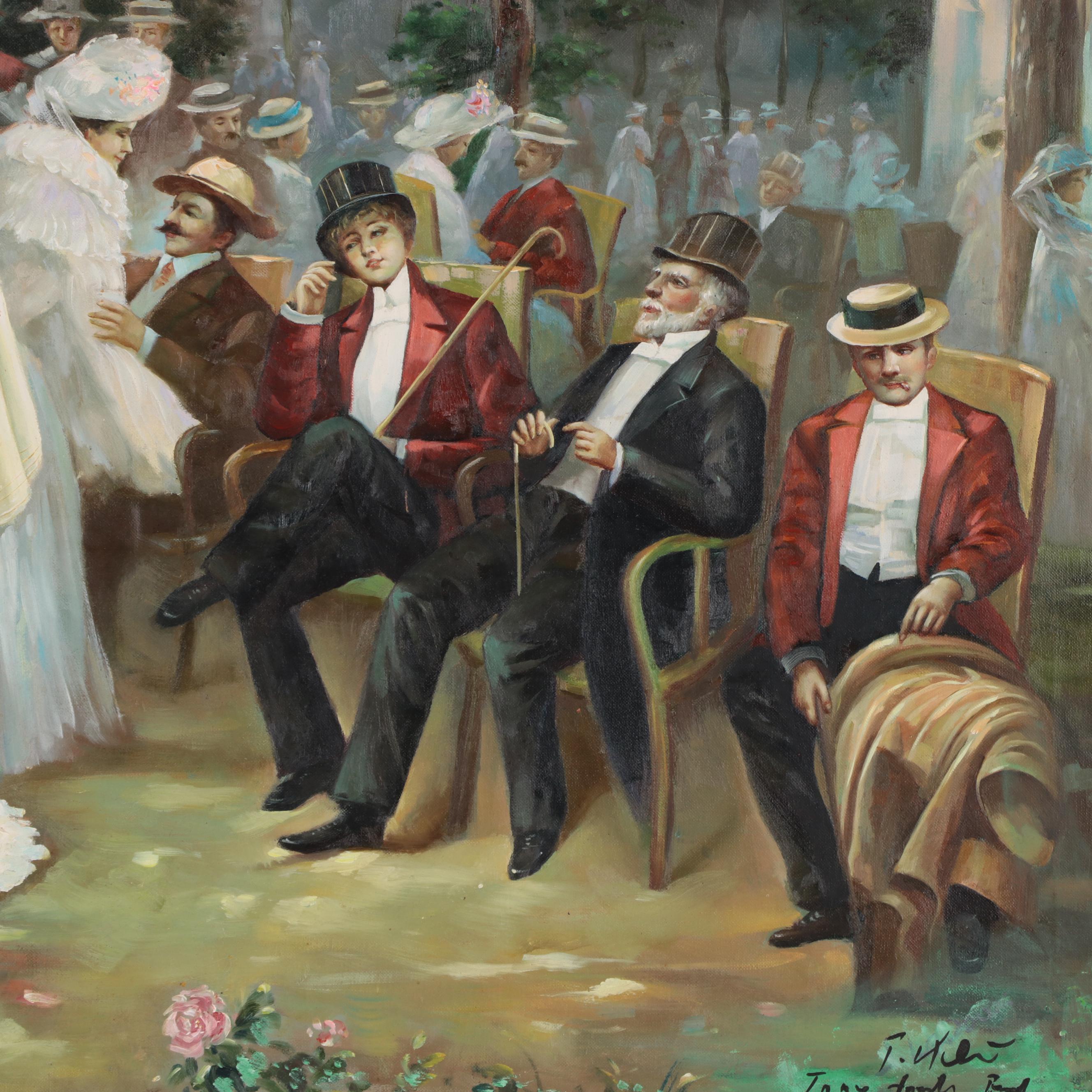 Peter Keil Large-Scale Oil Painting "Paris Bar"