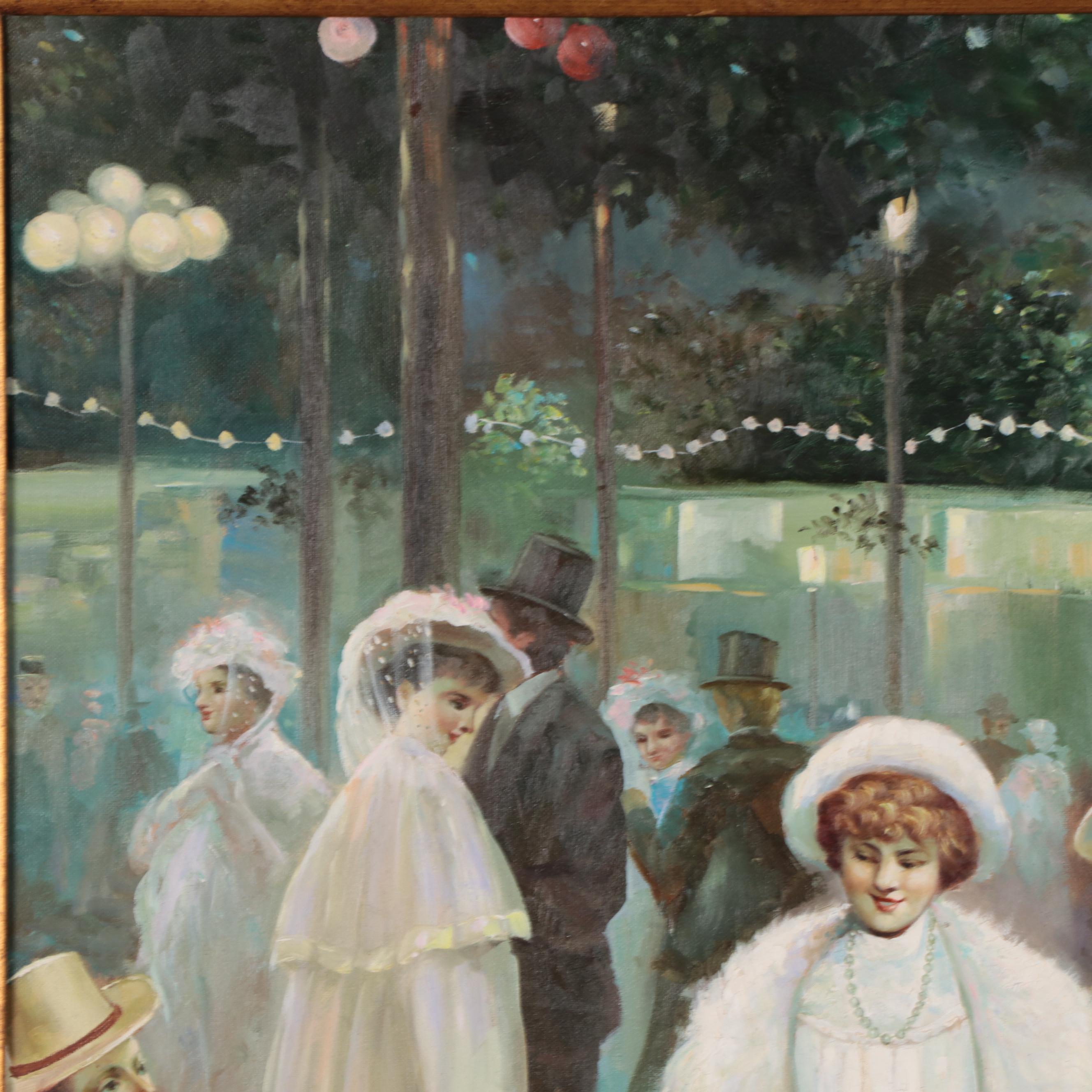 Peter Keil Large-Scale Oil Painting "Paris Bar"