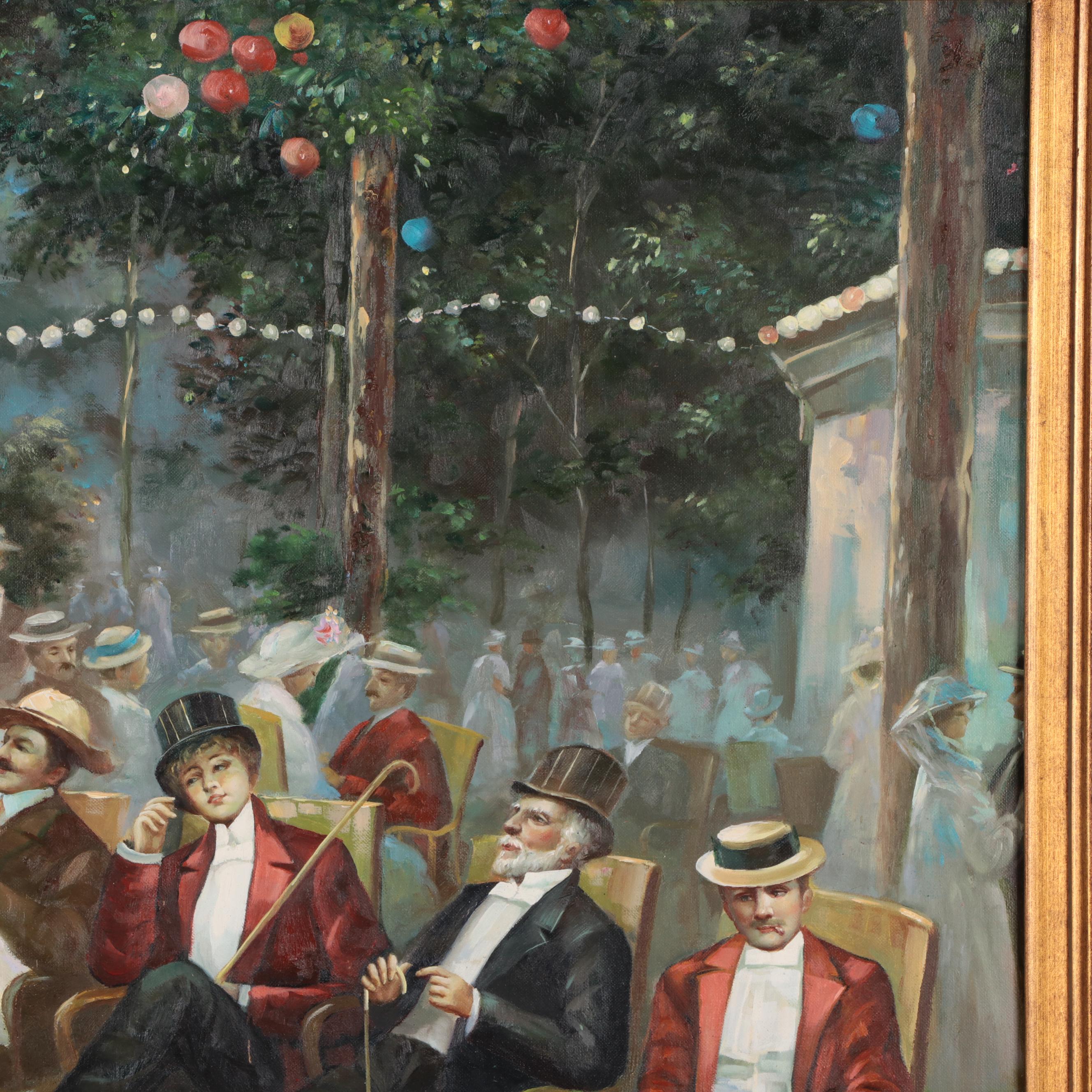 Peter Keil Large-Scale Oil Painting "Paris Bar"