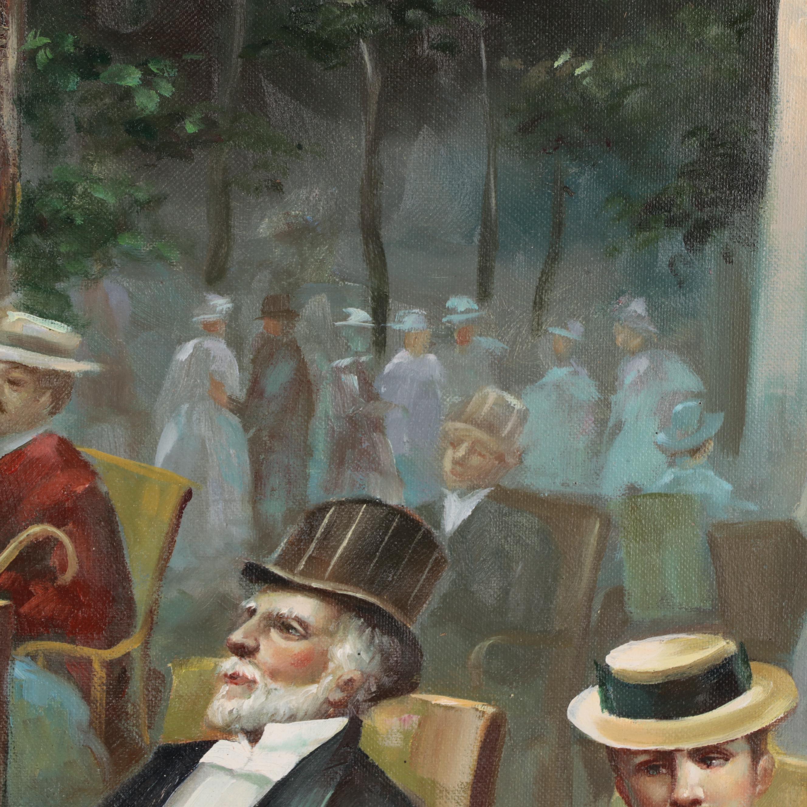 Peter Keil Large-Scale Oil Painting "Paris Bar"