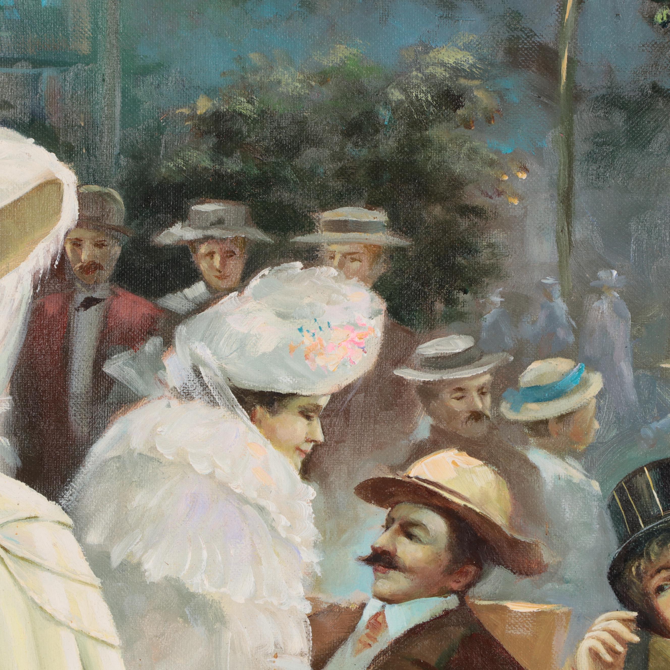 Peter Keil Large-Scale Oil Painting "Paris Bar"