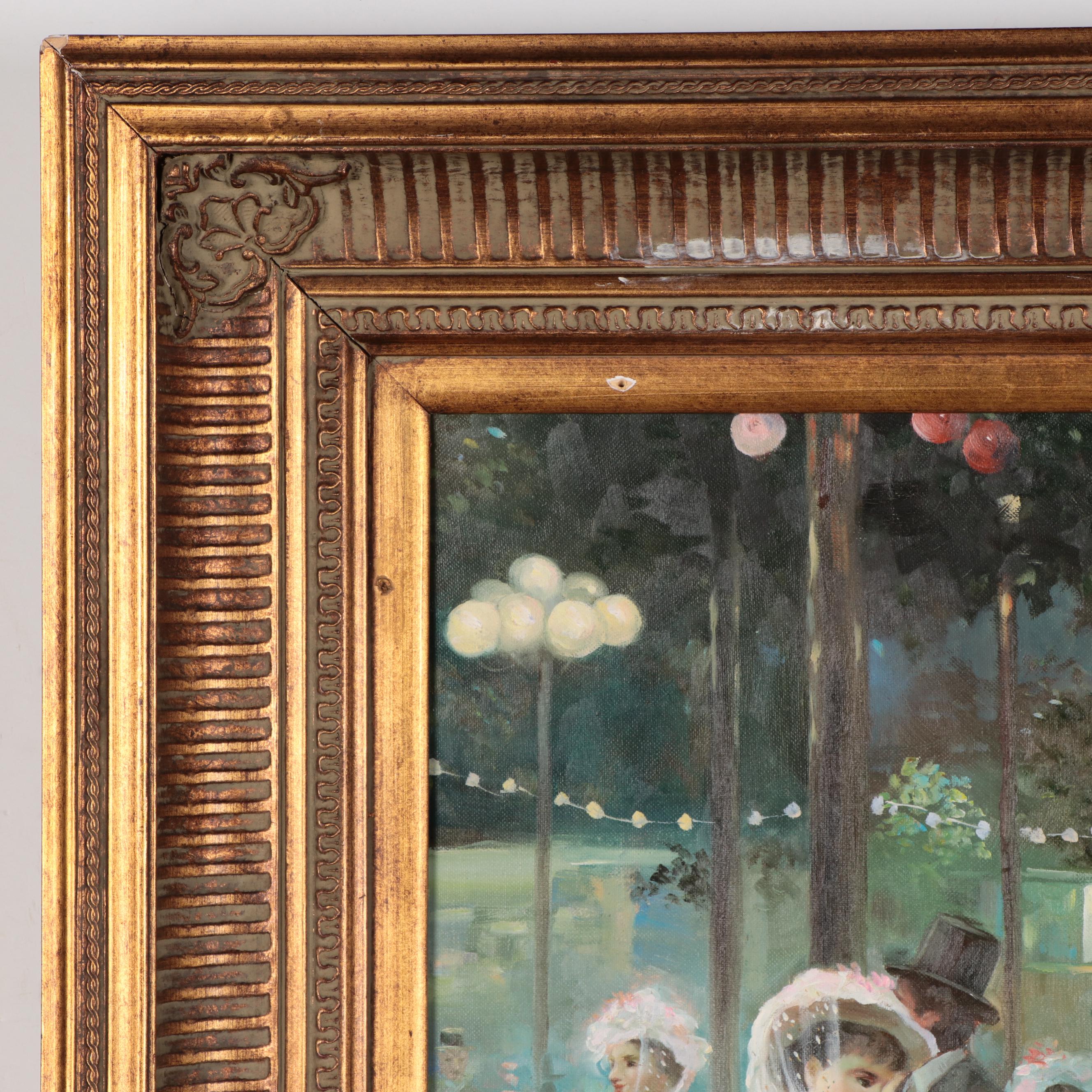 Peter Keil Large-Scale Oil Painting "Paris Bar"