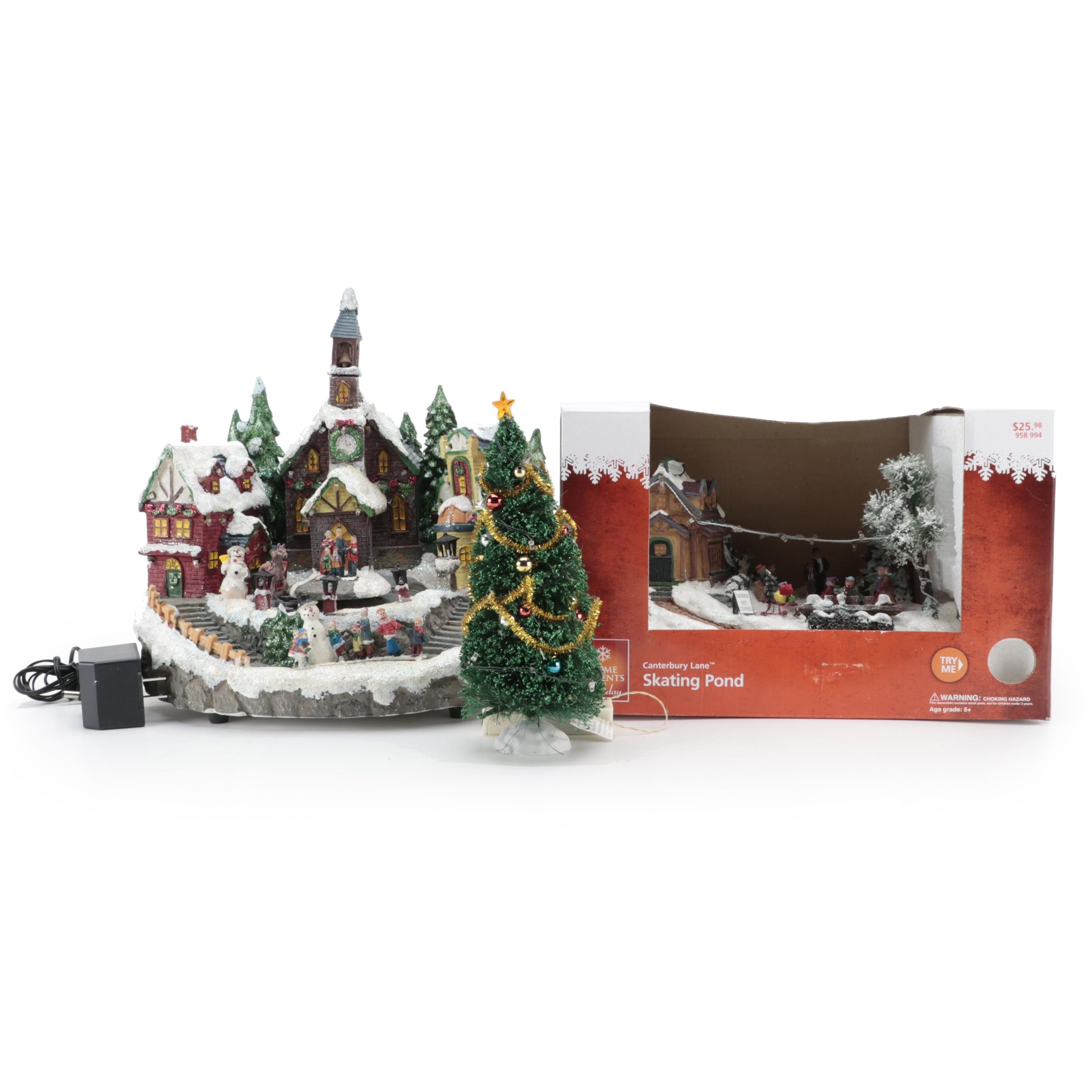 Home Accents Holiday "Canterbury Lane Skating Pond" and Other Christmas Decor