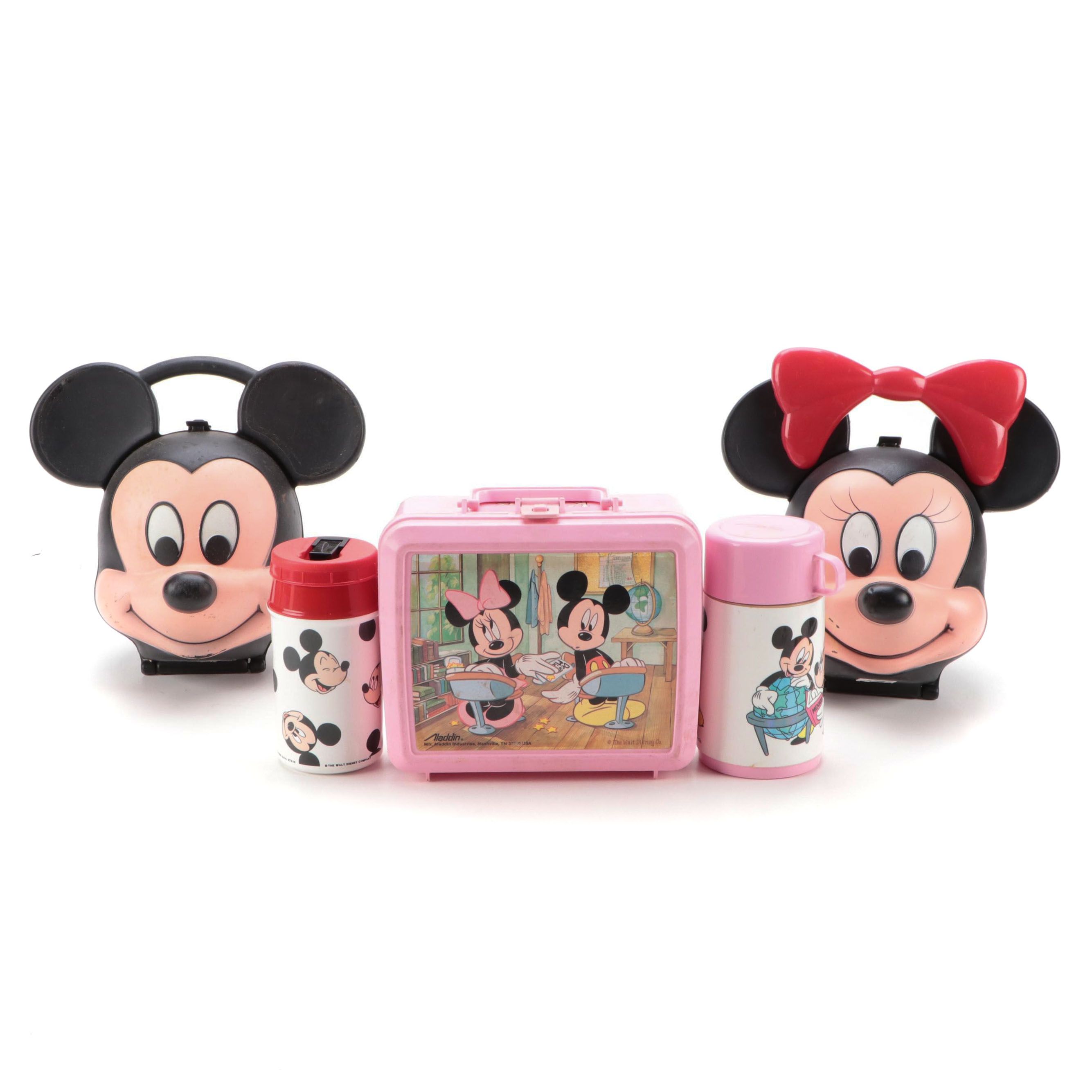 Aladdin Brand and Other Mickey and Minnie Mouse Lunch Boxes with Thermos