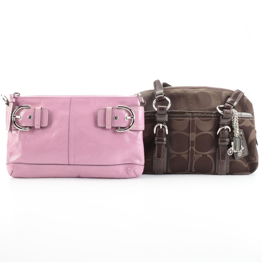 Coach Soho Double Zip Satchel 12680 and Soho Buckle Clutch F13454