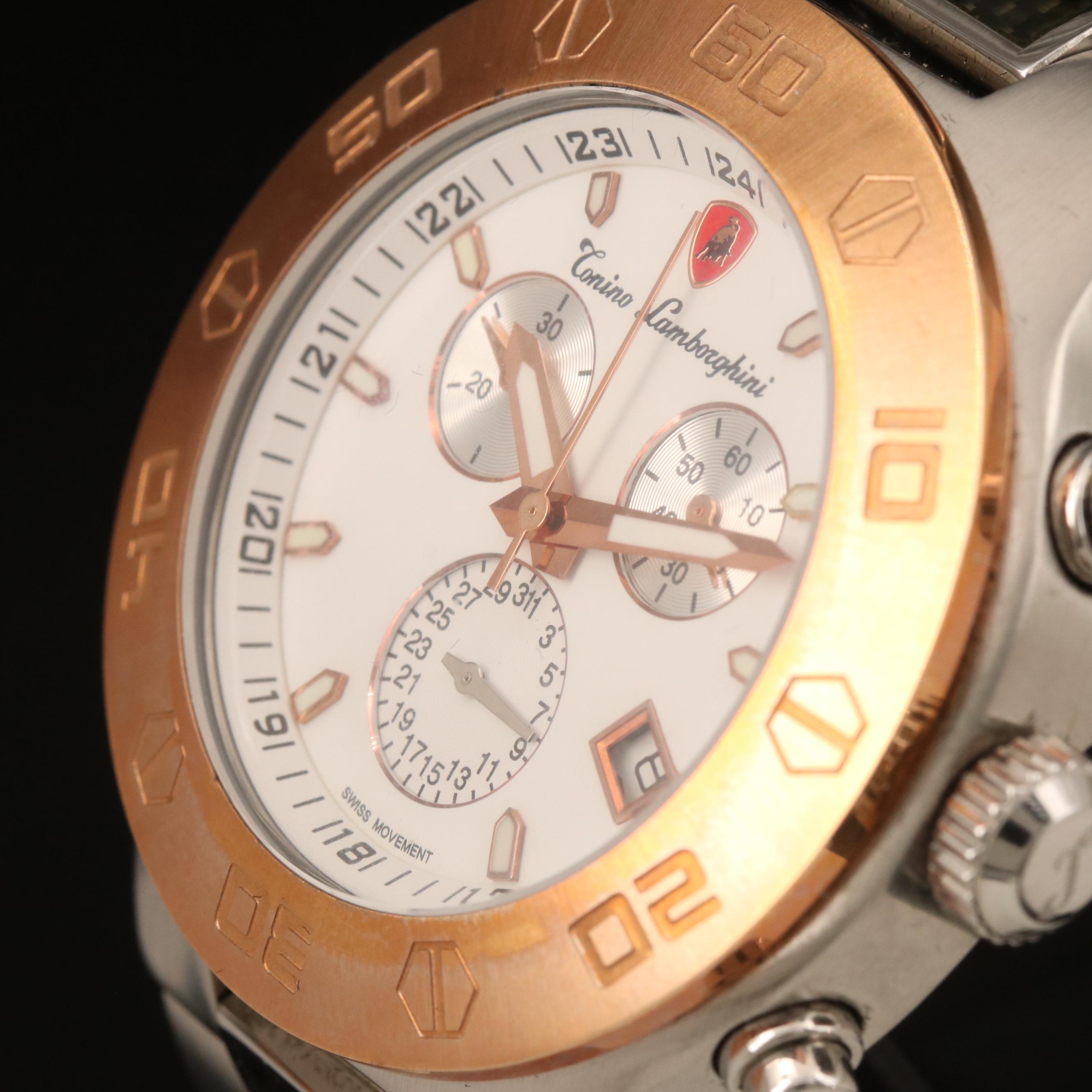 Tonino Lamborghini Stainless Steel Two Tone Chronograph Watch
