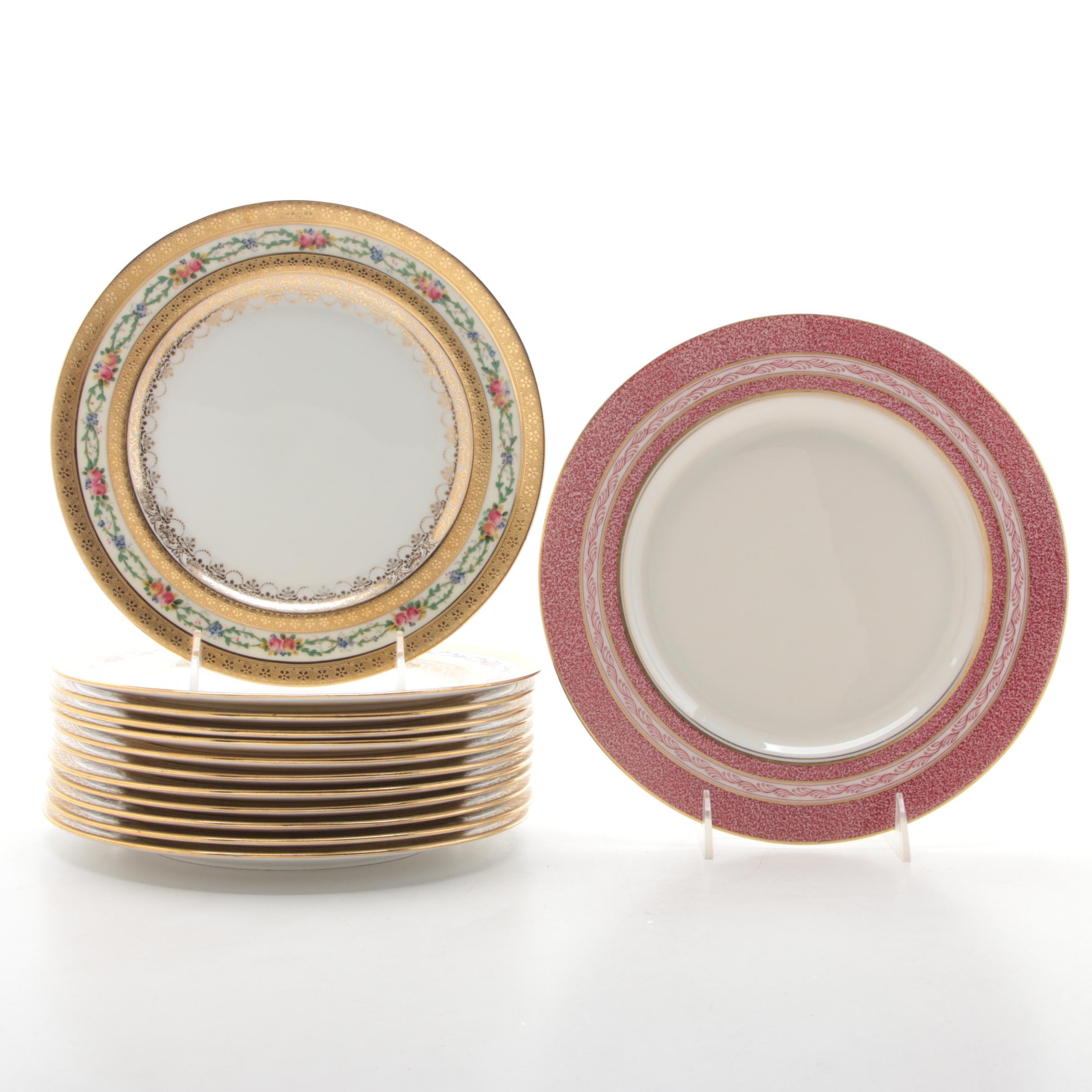 Royal Doulton Bone China Gilt and Floral Luncheon with Theodore Haviland Plates