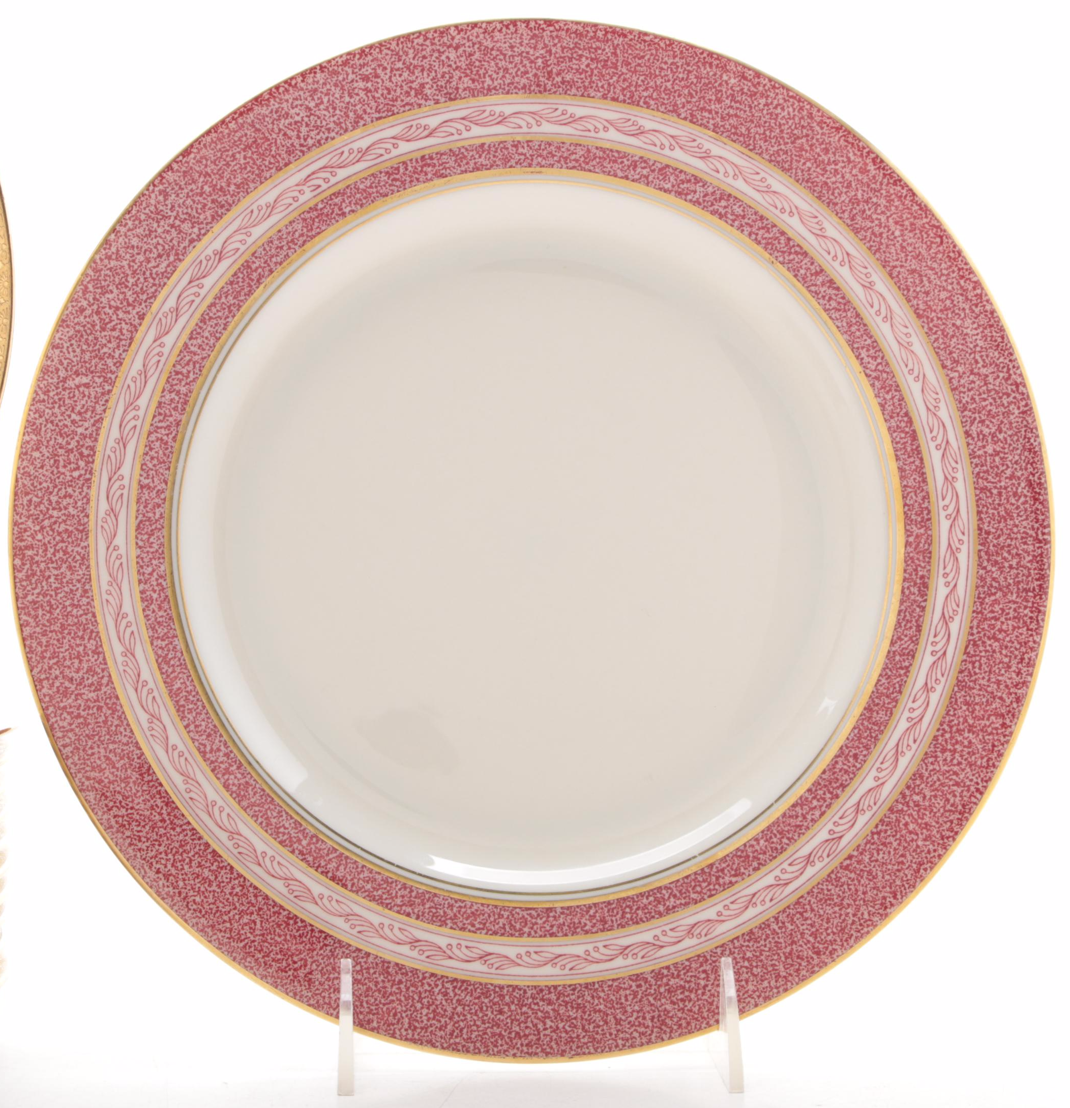 Royal Doulton Bone China Gilt and Floral Luncheon with Theodore Haviland Plates