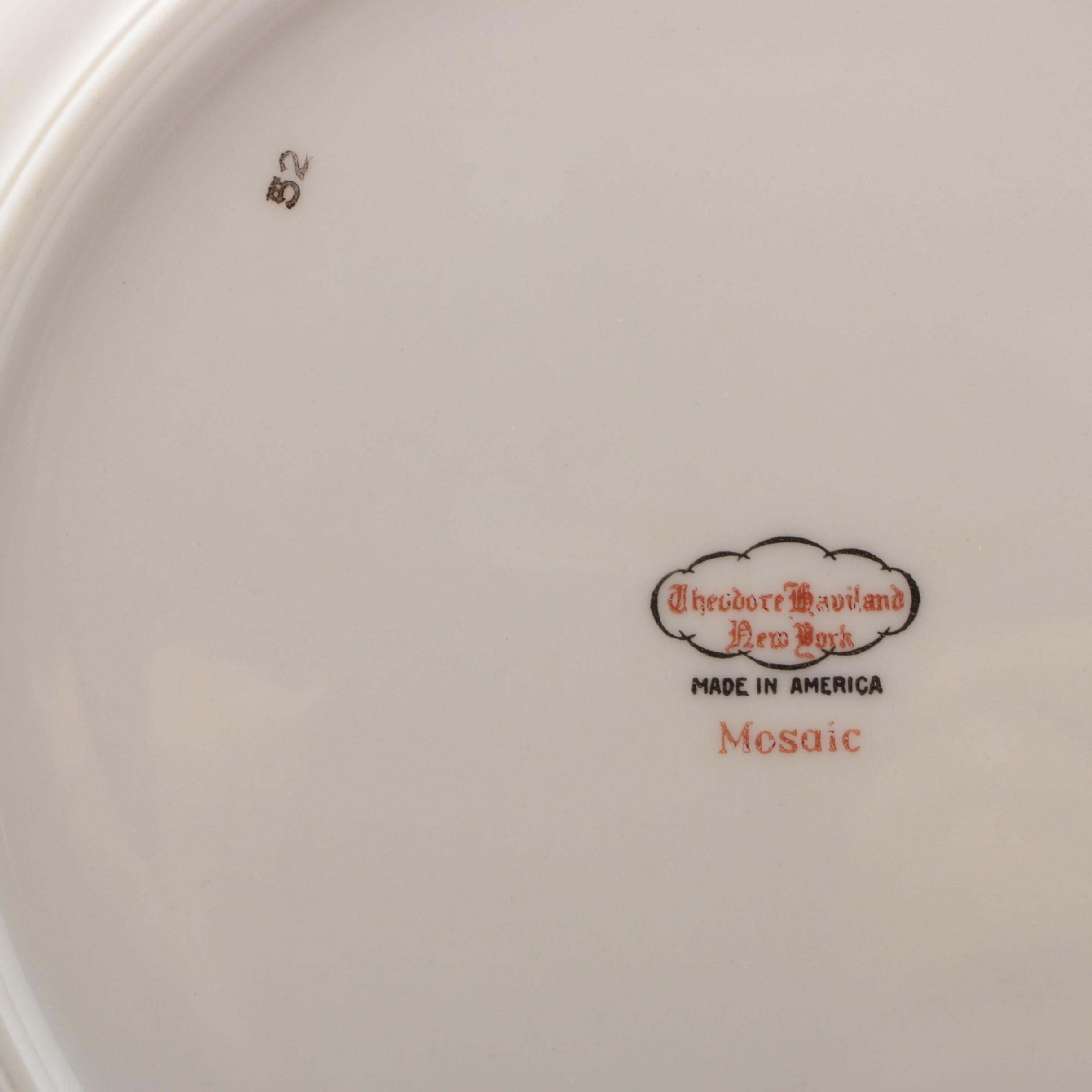 Royal Doulton Bone China Gilt and Floral Luncheon with Theodore Haviland Plates