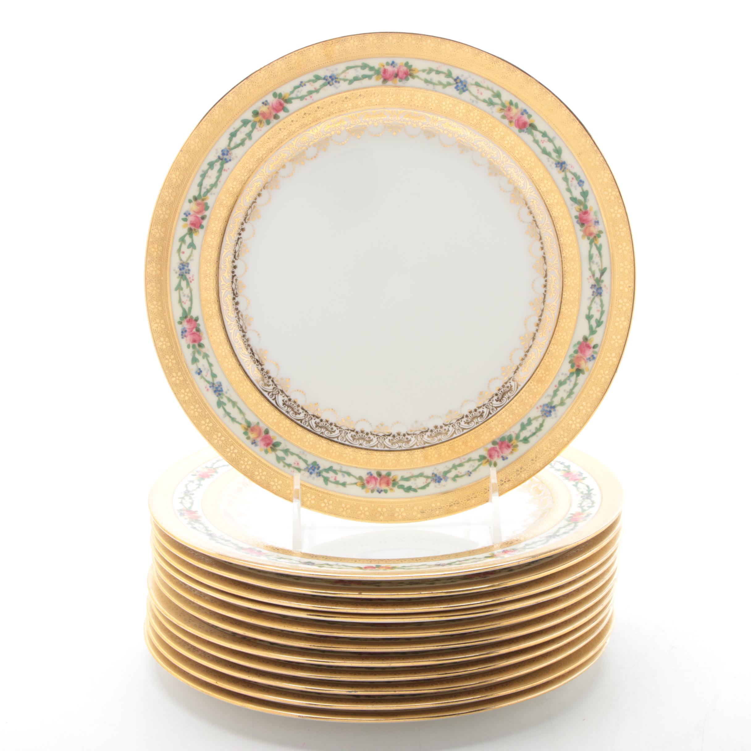 Royal Doulton Bone China Gilt and Floral Luncheon with Theodore Haviland Plates