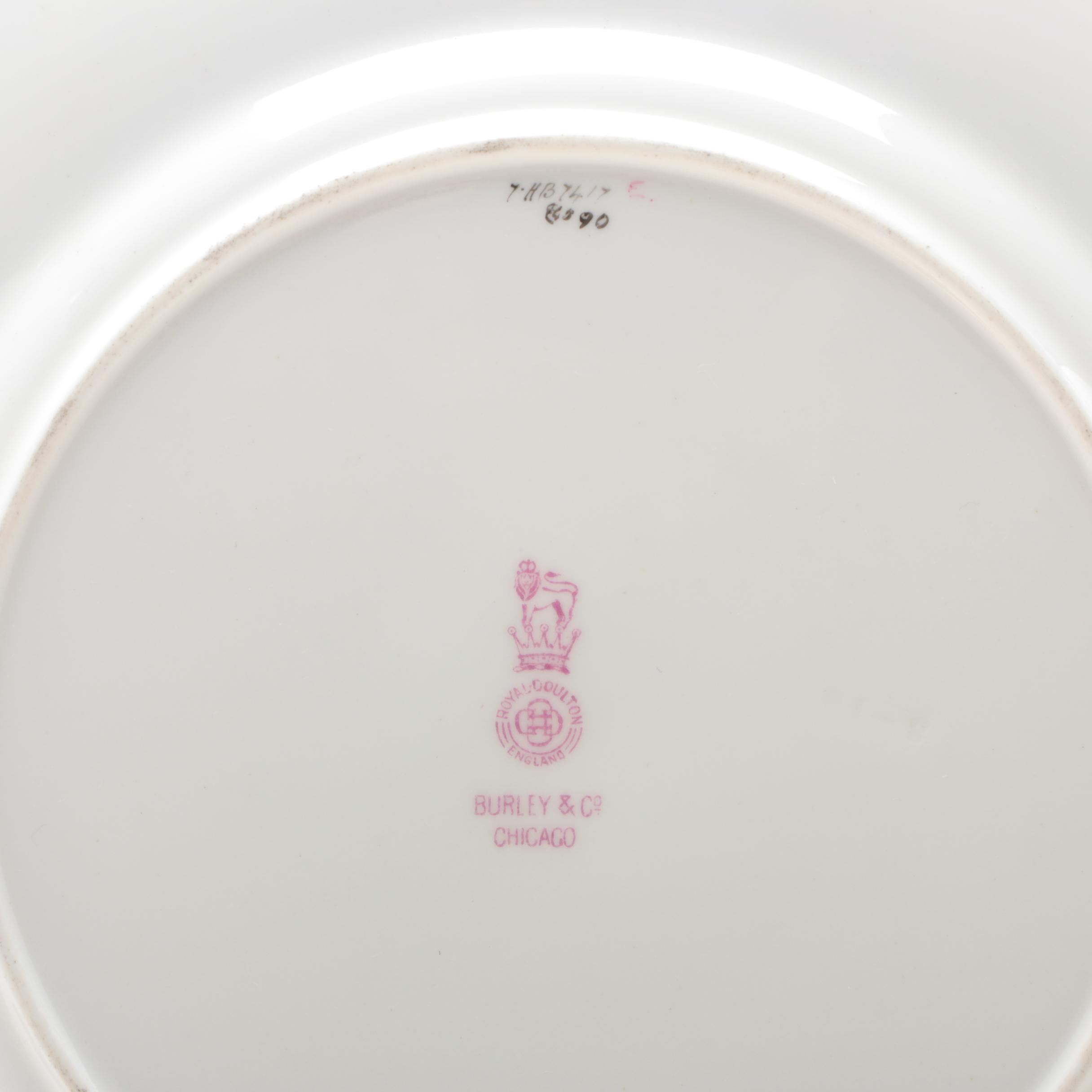 Royal Doulton Bone China Gilt and Floral Luncheon with Theodore Haviland Plates