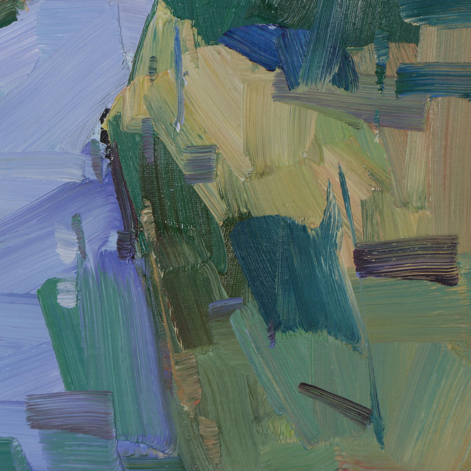 Jose Trujillo Abstract Landscape Oil Painting "Peaceful River," 2021