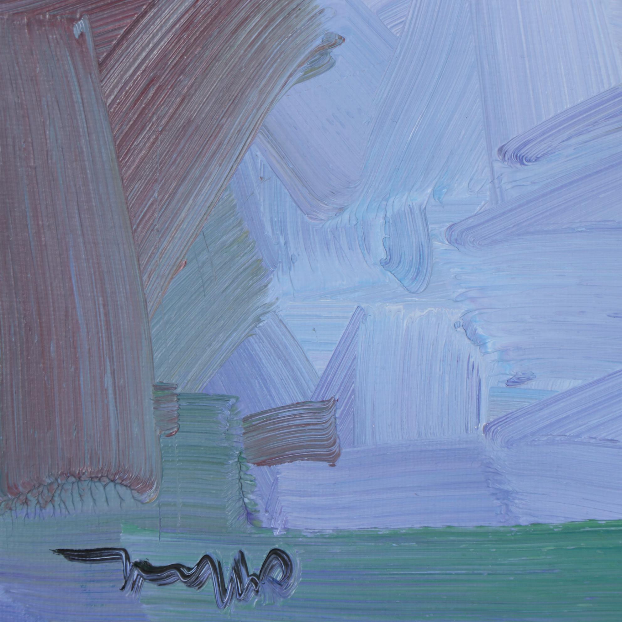 Jose Trujillo Abstract Landscape Oil Painting "Peaceful River," 2021