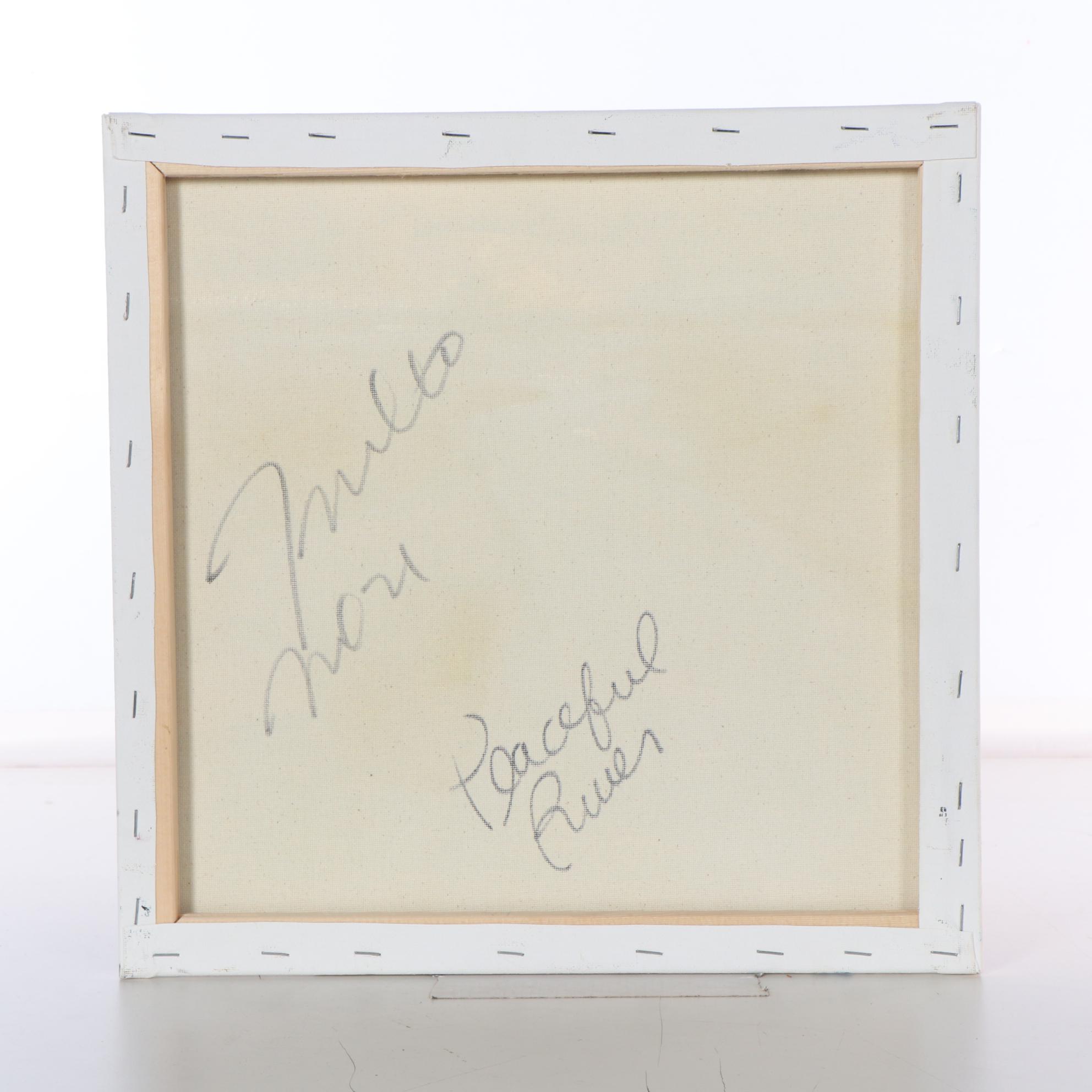 Jose Trujillo Abstract Landscape Oil Painting "Peaceful River," 2021