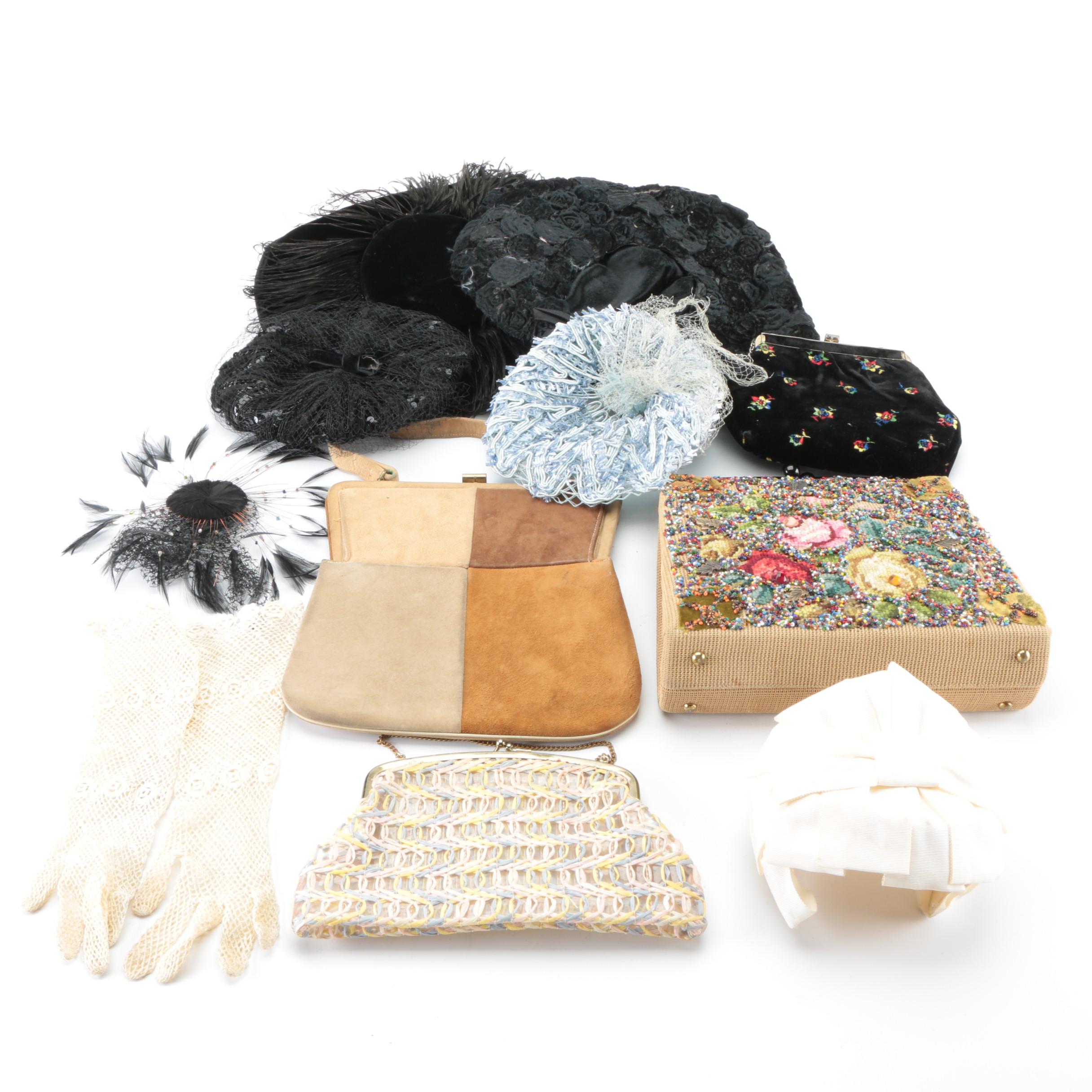 Souré, Genung's, Union Made and Other Handbags, Hats and Crocheted Gloves