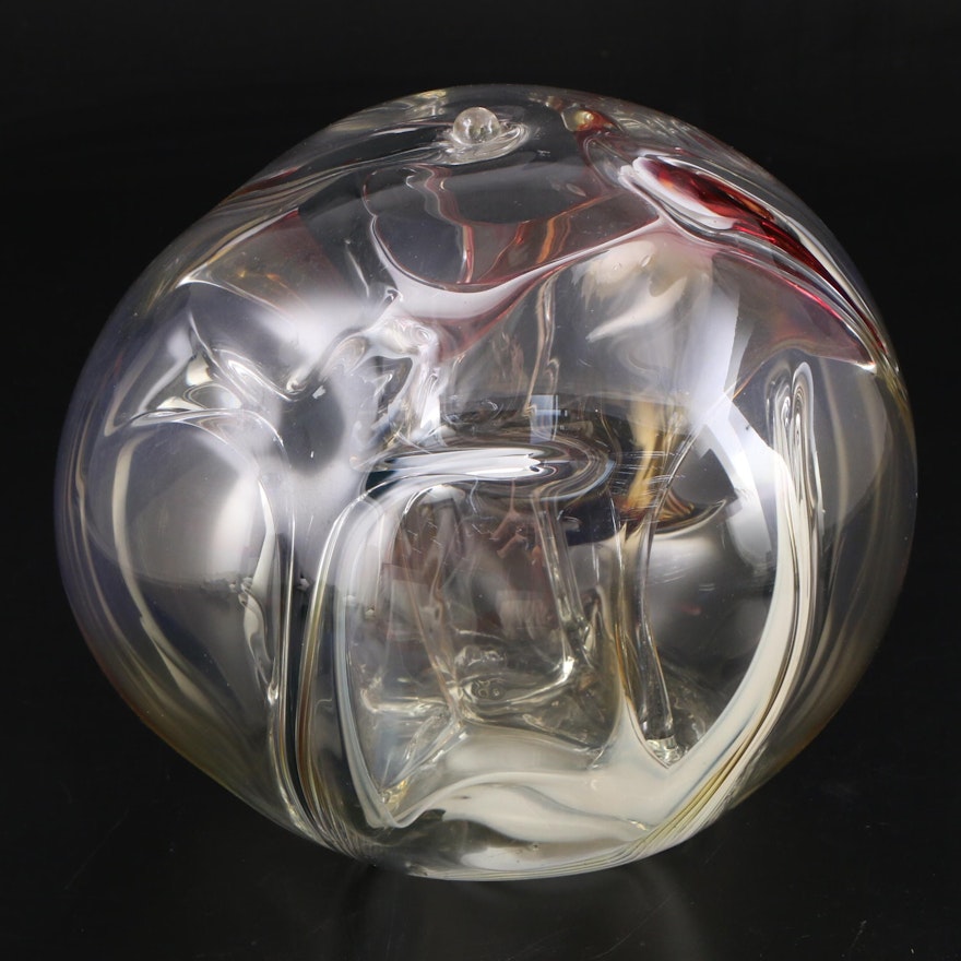 Paedra Bramhall Art Glass Orb Sculpture, 1996