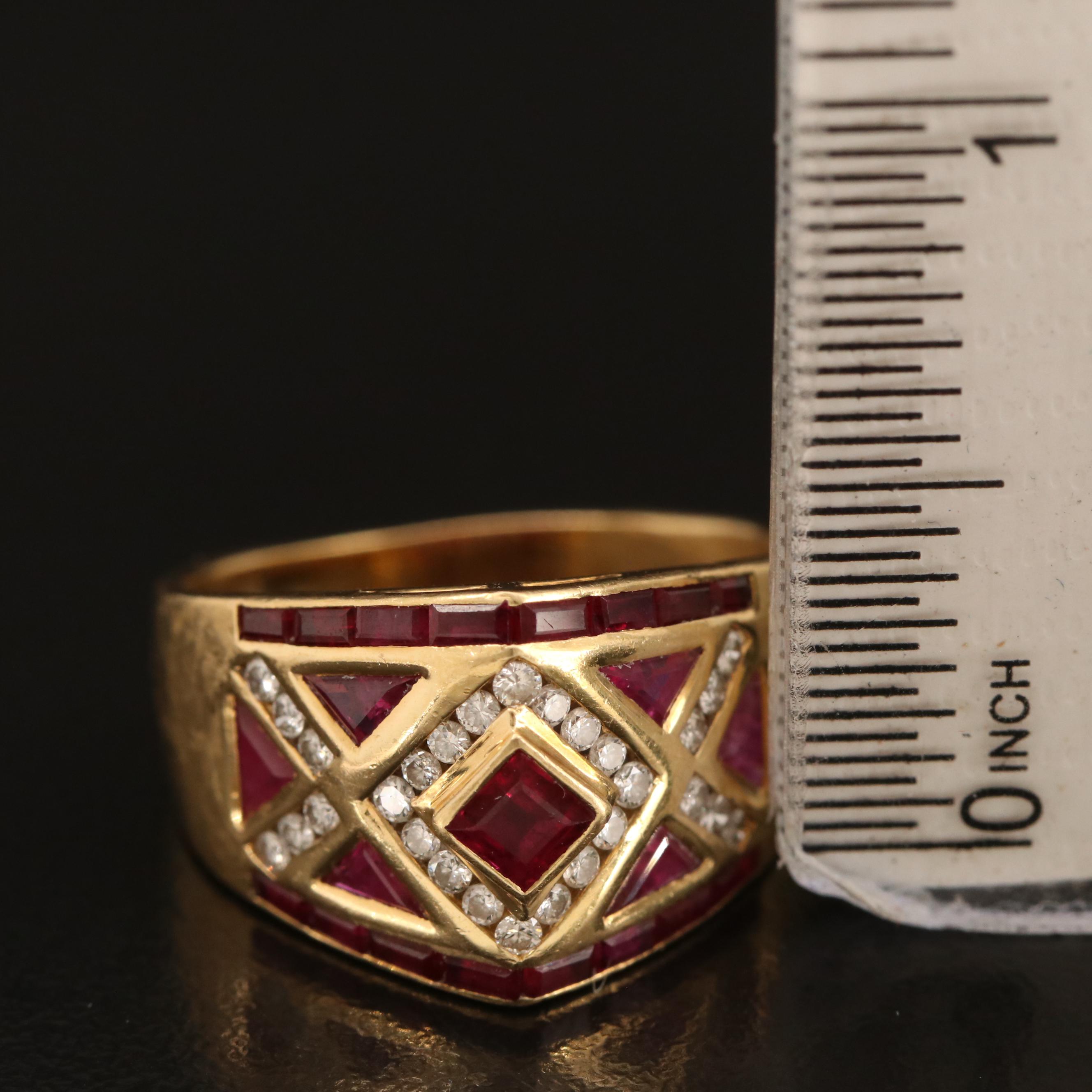 Vintage Le Vian Ruby and Diamond Ring