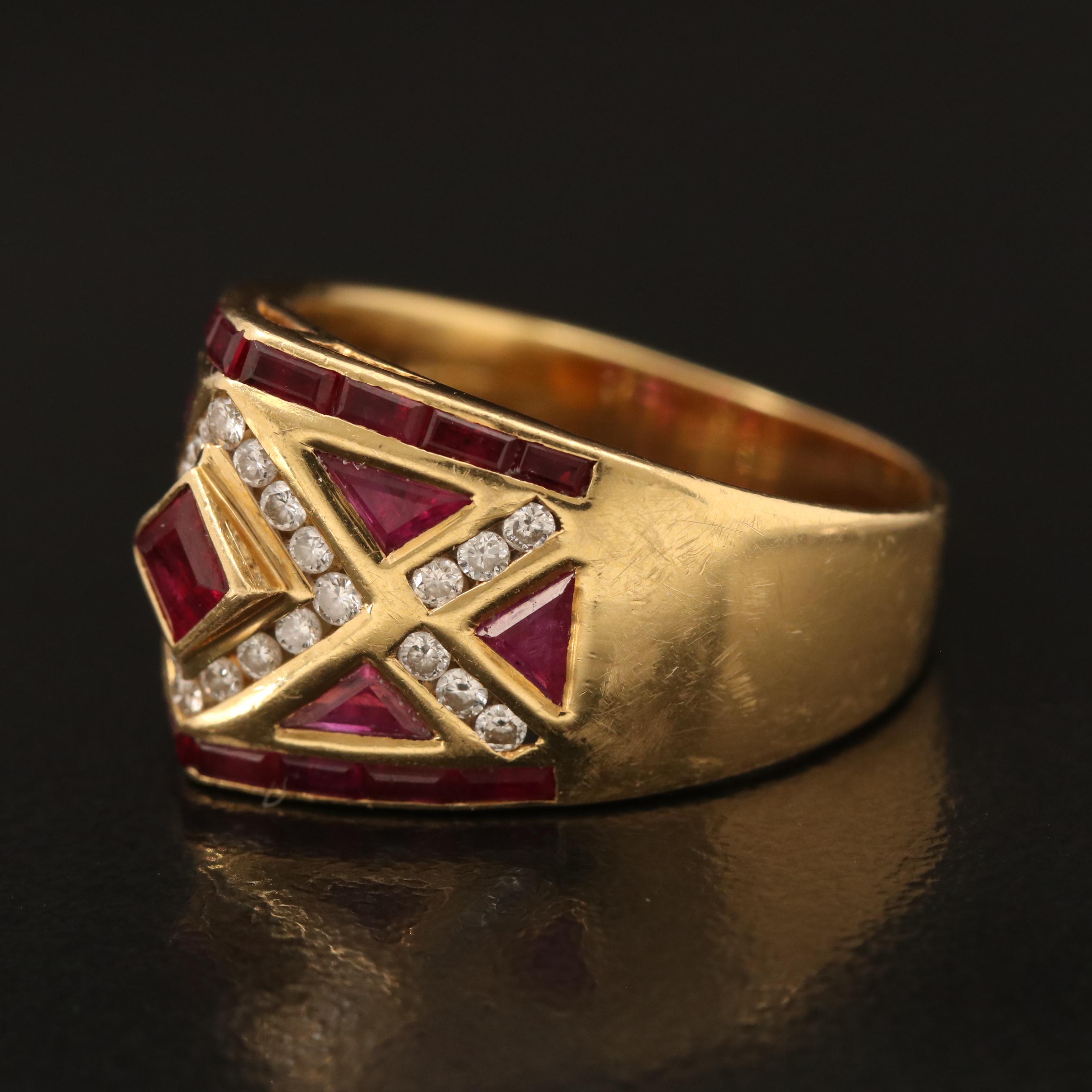 Vintage Le Vian Ruby and Diamond Ring