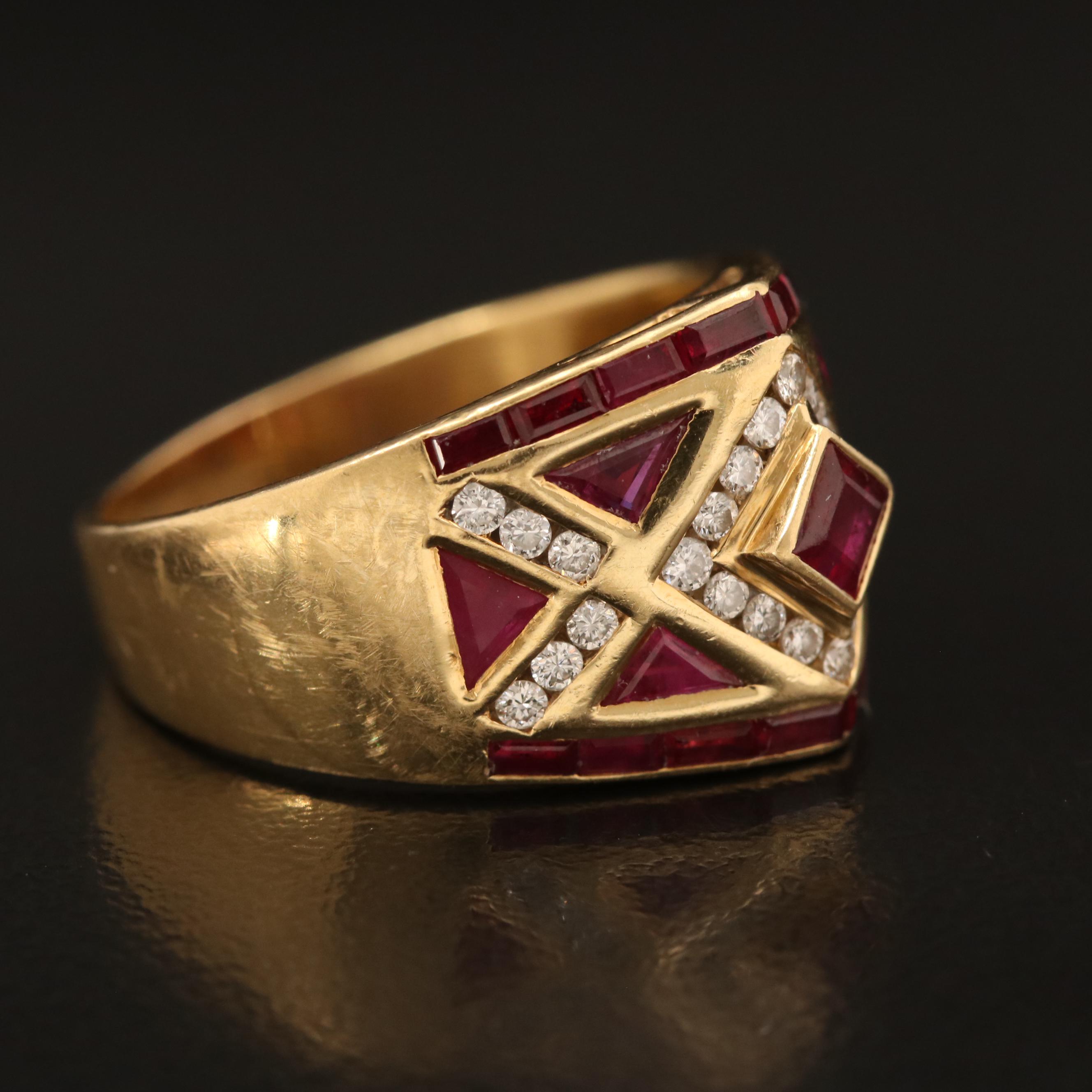 Vintage Le Vian Ruby and Diamond Ring