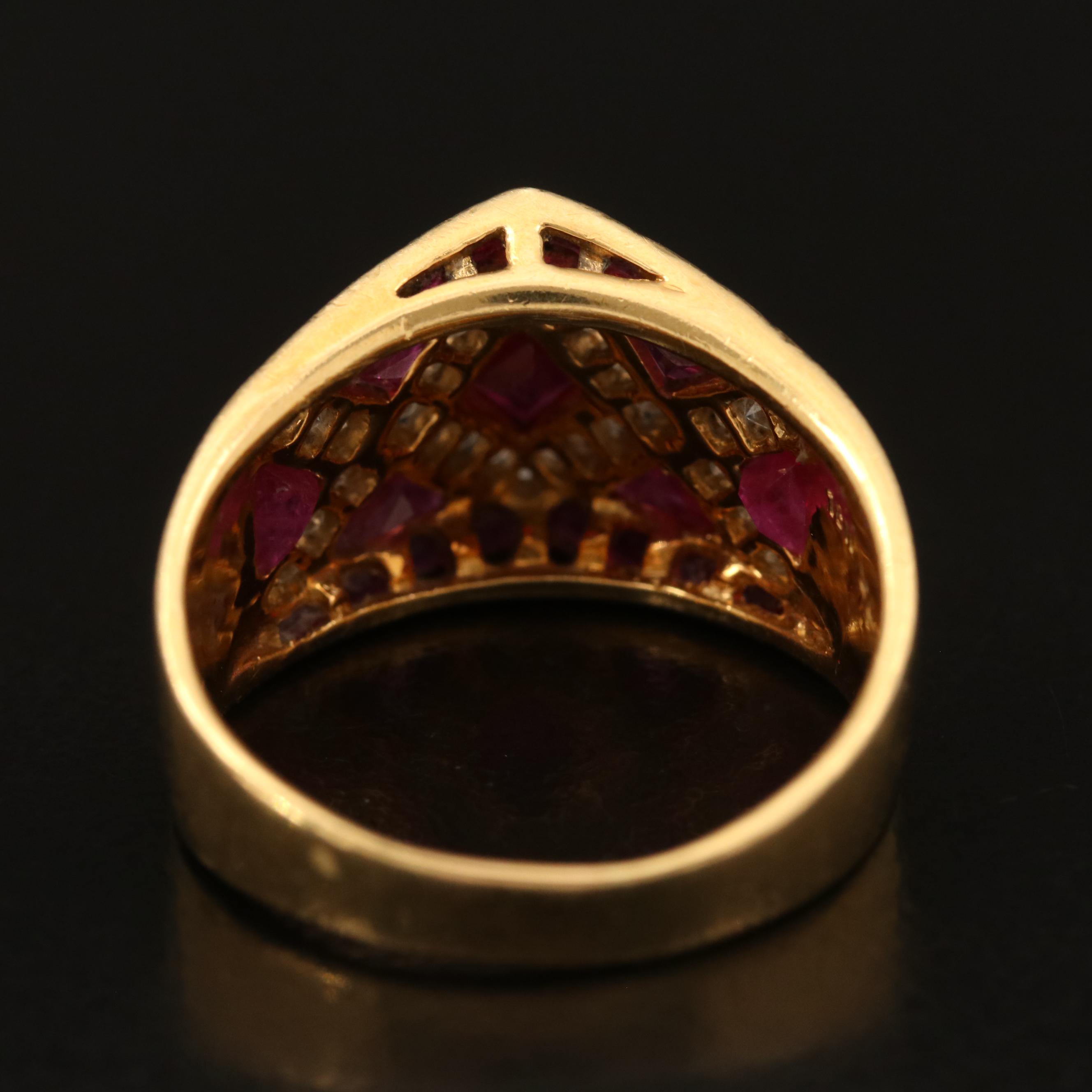 Vintage Le Vian Ruby and Diamond Ring