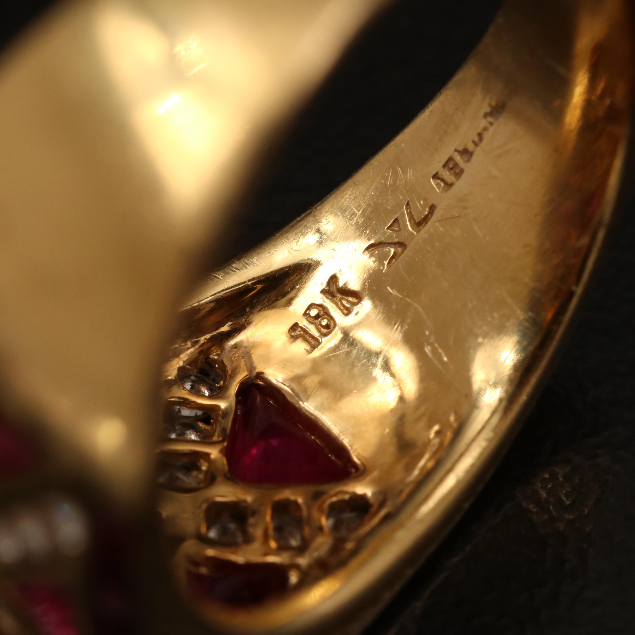 Vintage Le Vian Ruby and Diamond Ring