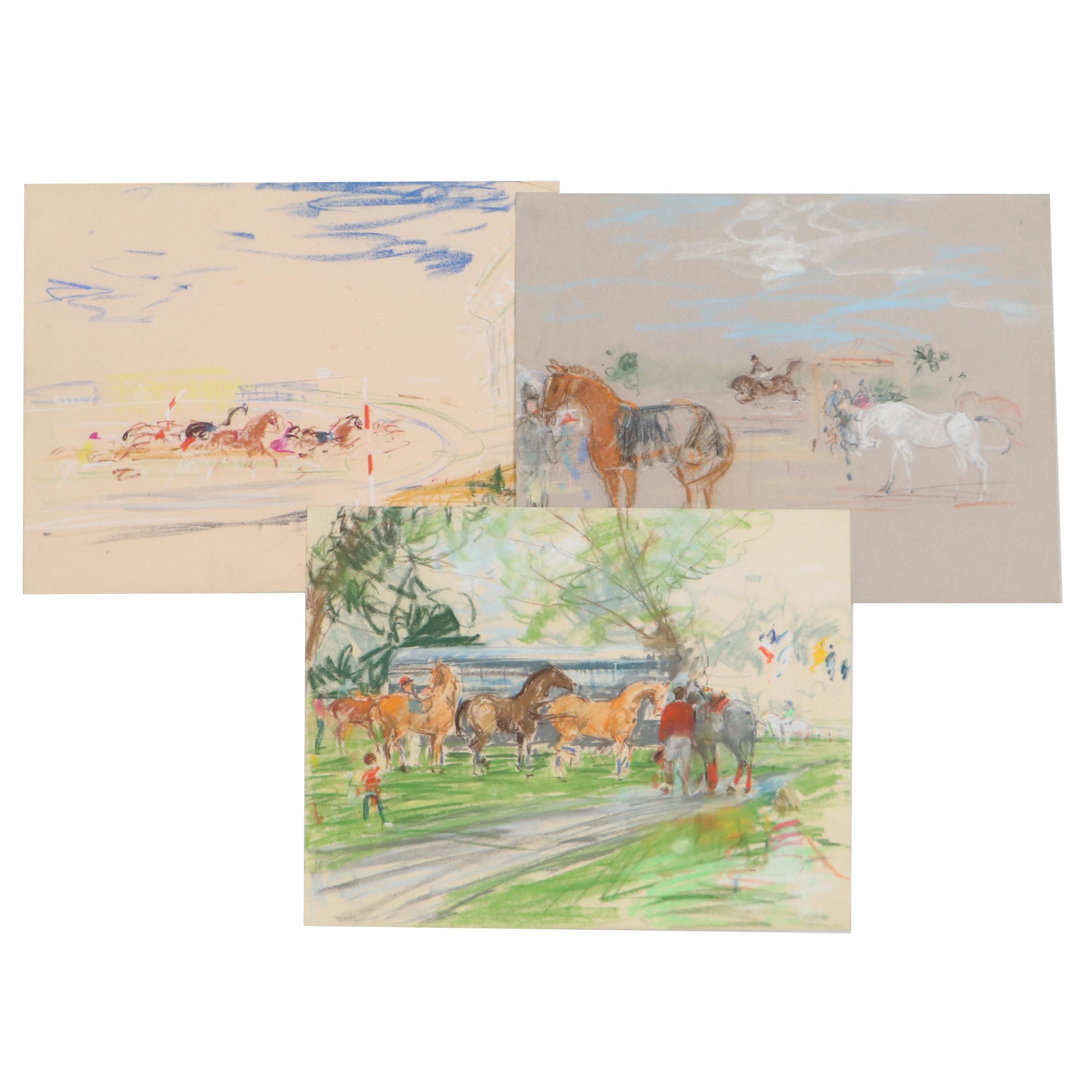 Kamil Kubik Equestrian Pastel Drawings