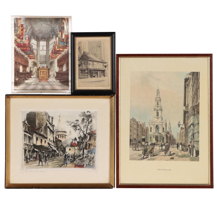Cecil Forbes Etching "The Old Curiosity Shop" and Other Prints