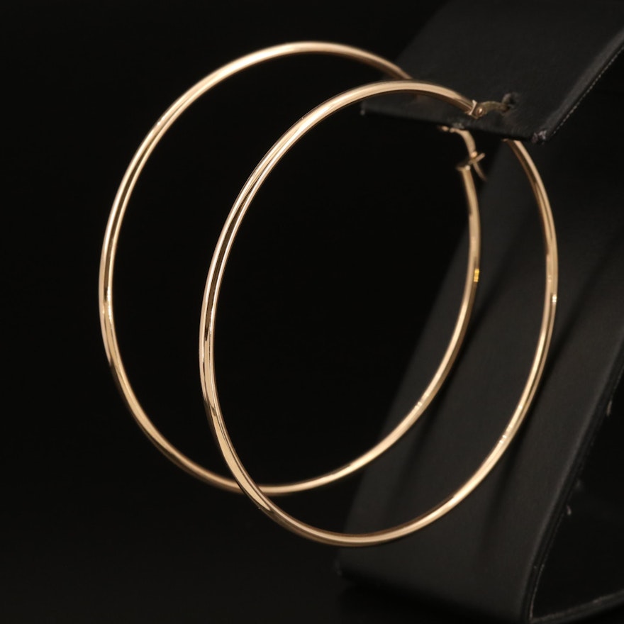 Italian 14K Large Hoop Earrings