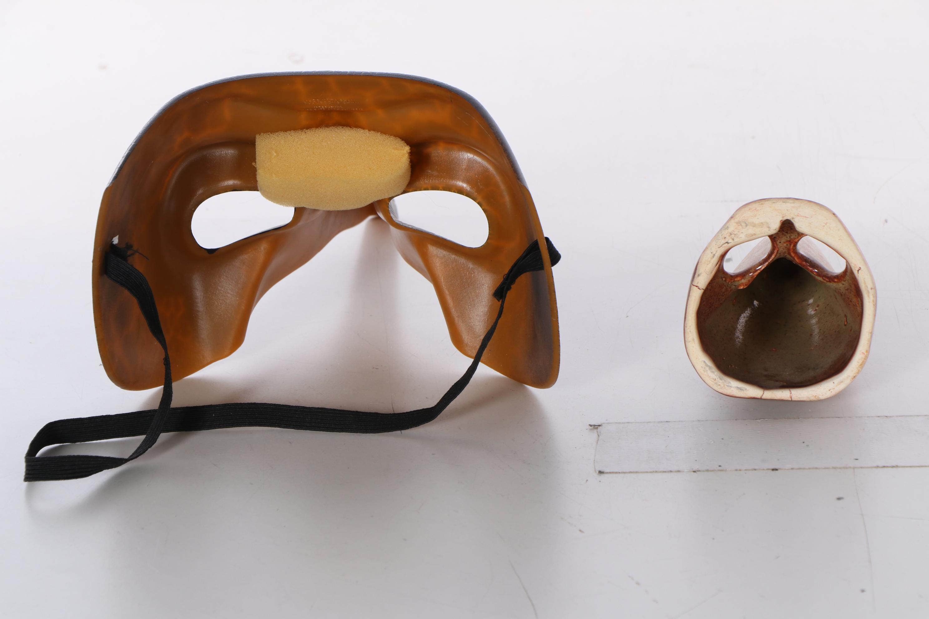 Italian Commedia dell'Arte Style Masks Including Decorative Plague Doctor Mask