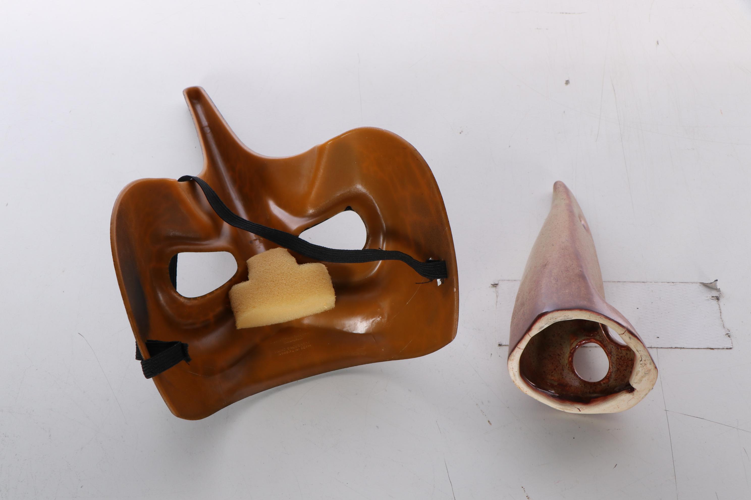 Italian Commedia dell'Arte Style Masks Including Decorative Plague Doctor Mask