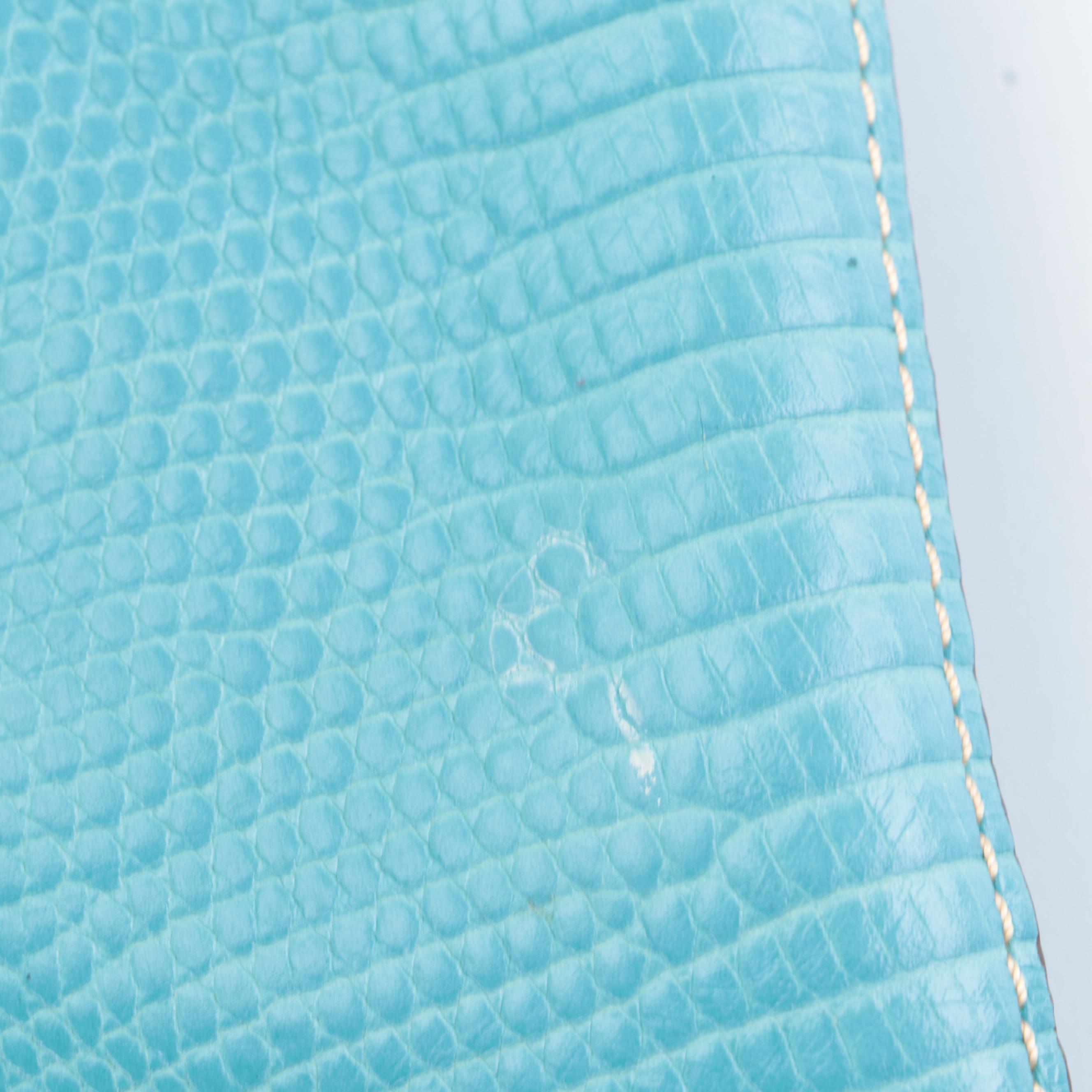 Dooney & Bourke Large Barlow Tote in Blue Lizard Embossed Leather