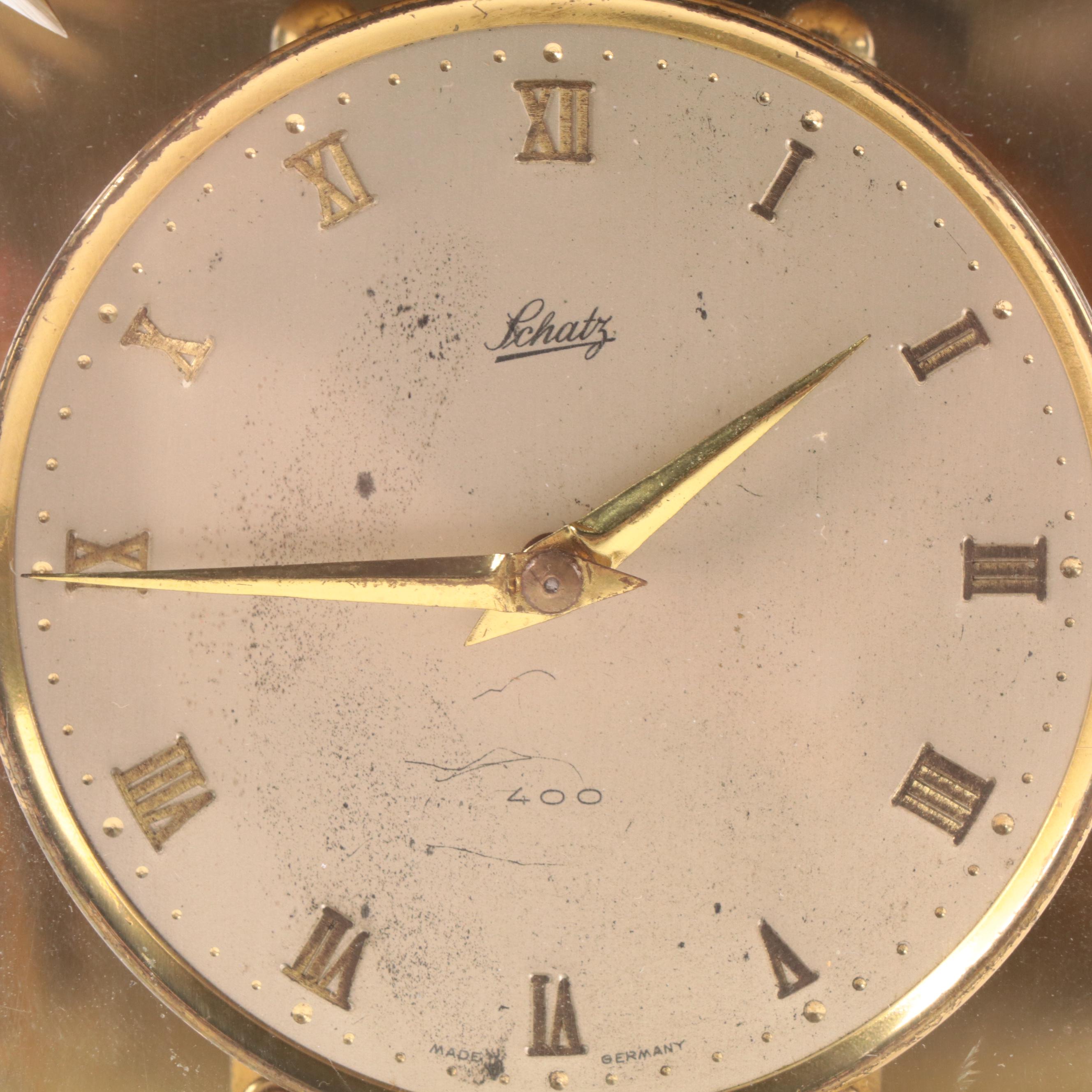 Schatz & Sohne Brass 400-Day Carriage Clock, Mid-20th Century