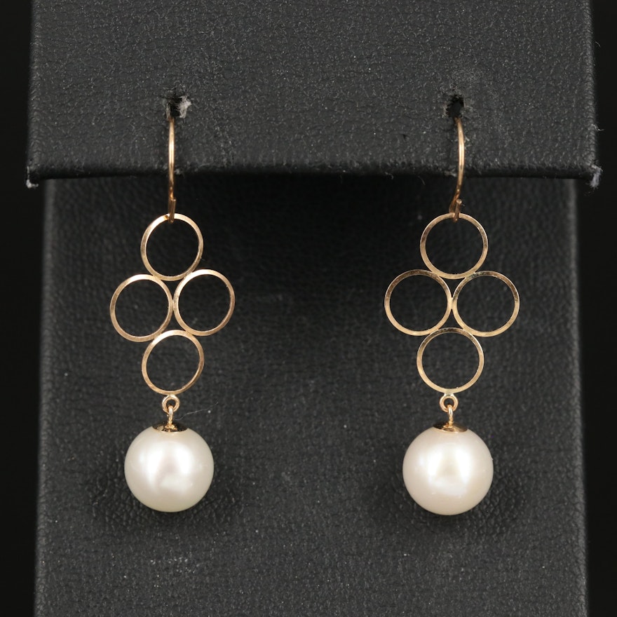 14K Pearl Drop Earrings