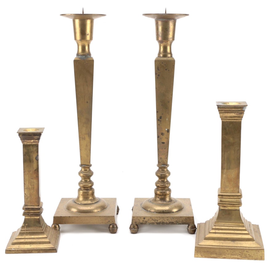 Decorative Crafts Inc. Brass Candlesticks, Late 20th Century