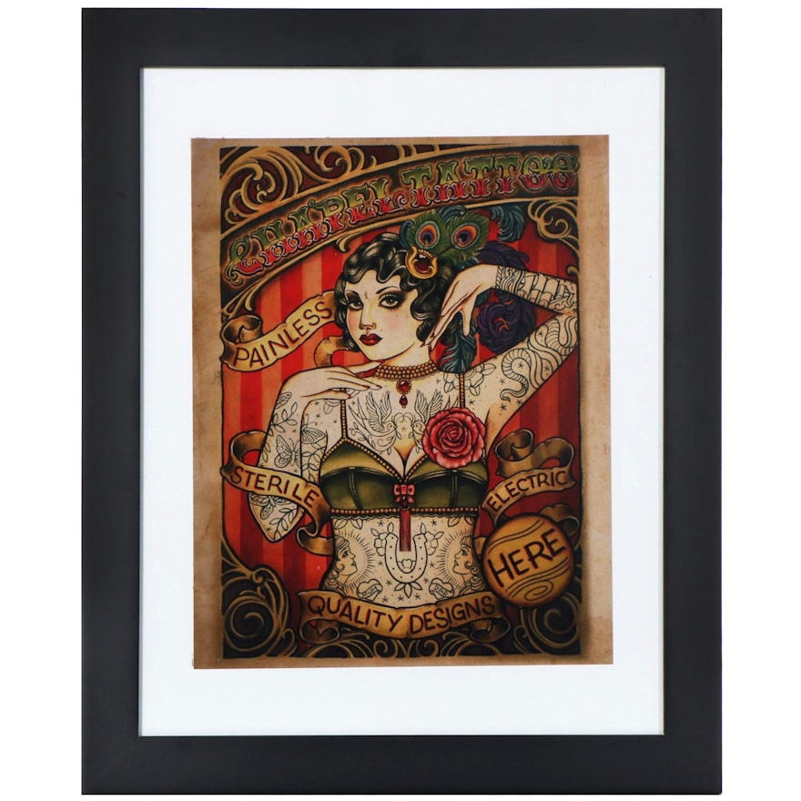 Digital C-Print of Chapel Tattoo Advertising Poster