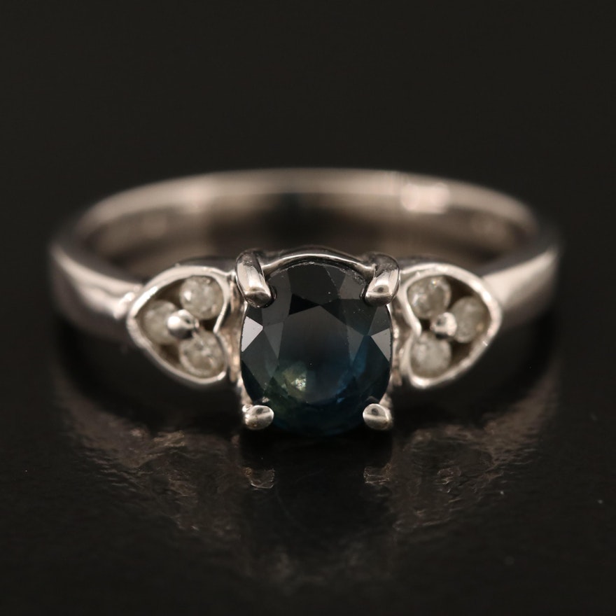 14K Sapphire and Diamond Ring