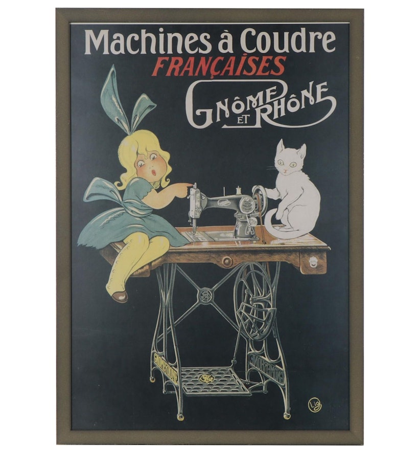 Offset Lithograph After Gnome et Rhone French Sewing Machine Advertisement