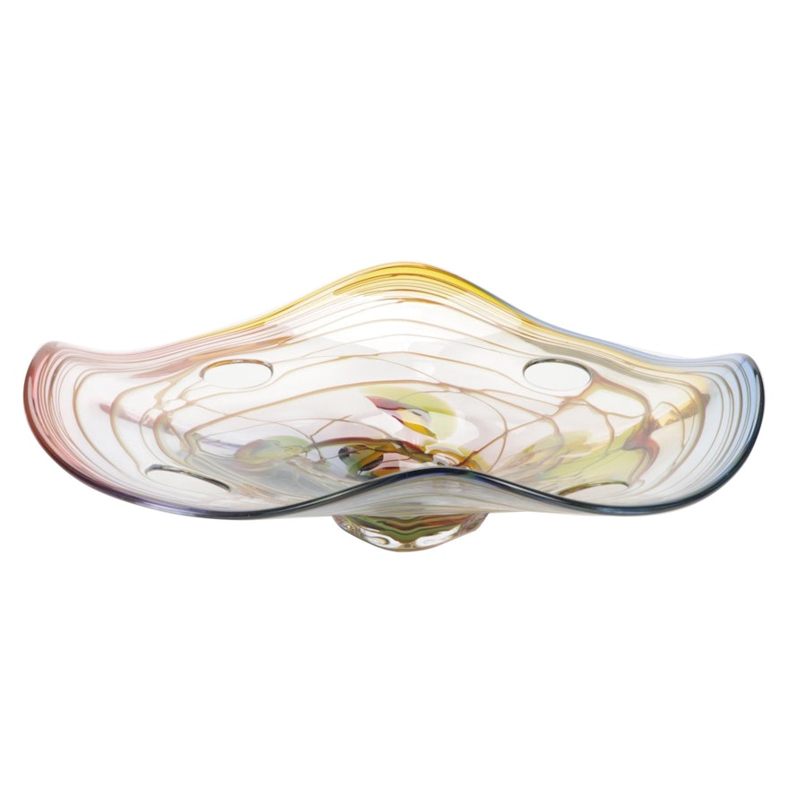 Tablonski Hand-Blown Art Glass Crystal Decorative Bowl