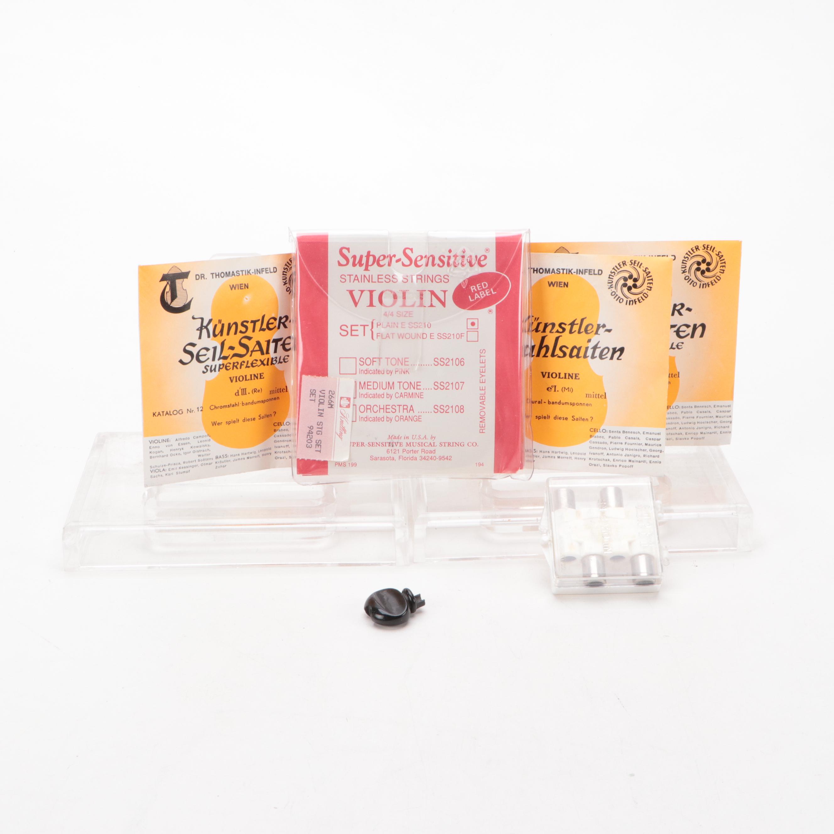 4/4 Conservatory Stradivarius Replica Violin with Case, Bow