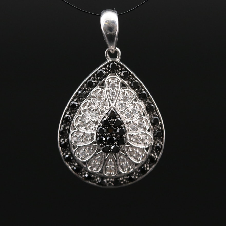 Sterling Silver Cubic Zirconia Teardrop Pendant