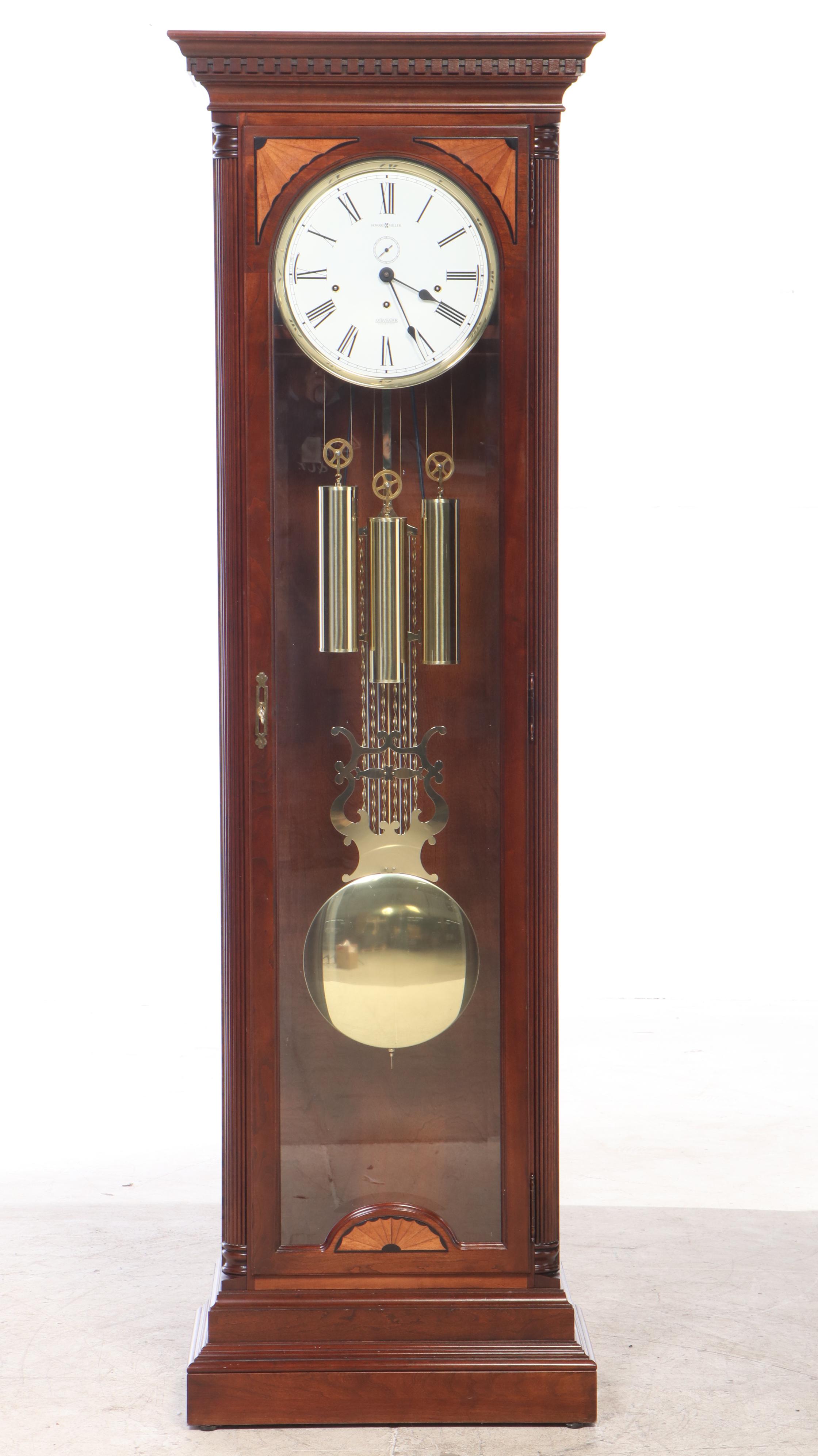 Howard Miller "Ambassador Collection" Inlaid Mahogany Grandfather Clock