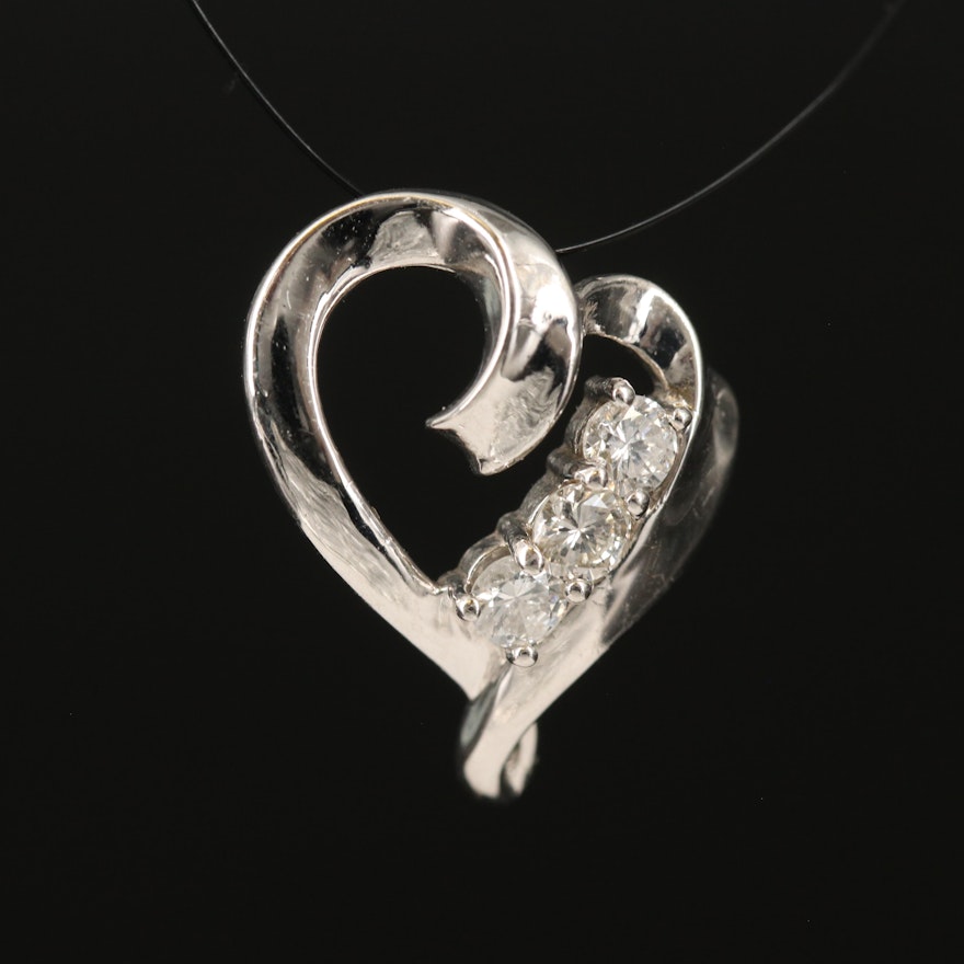 14K 0.30 CTW Diamond Heart Pendant