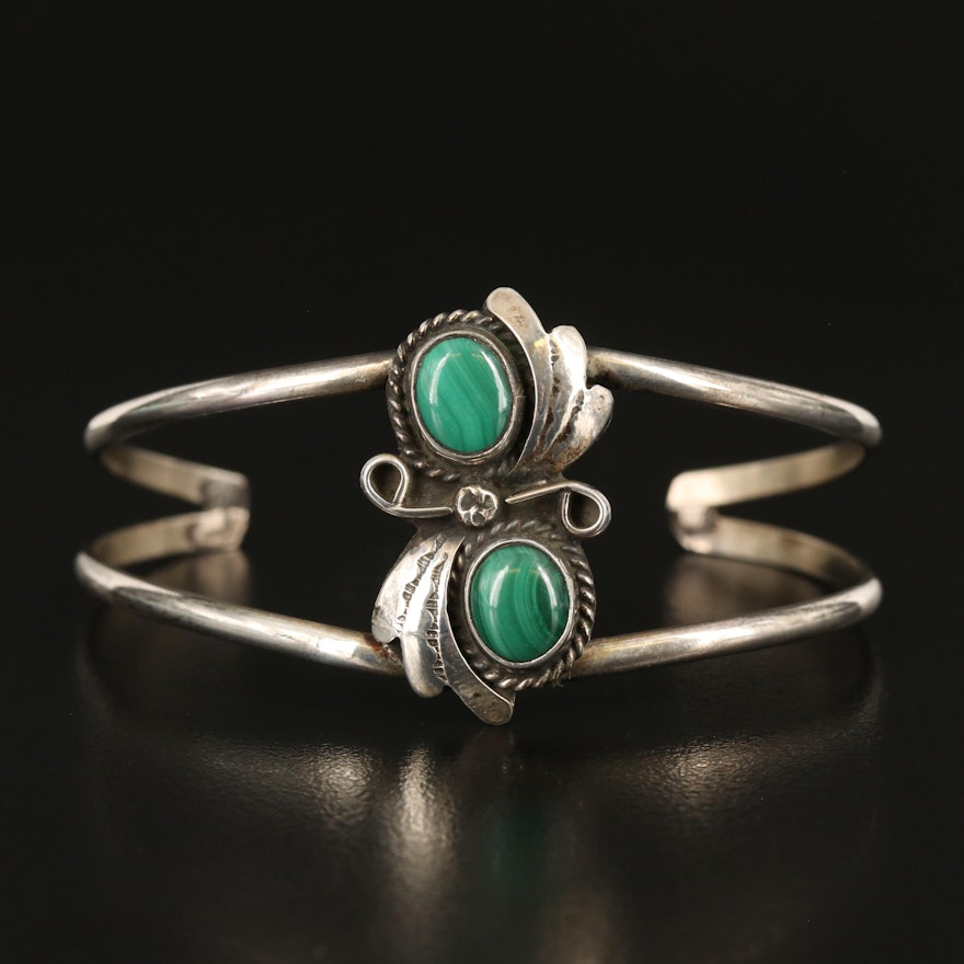 Southwestern Sterling Malachite Cuff