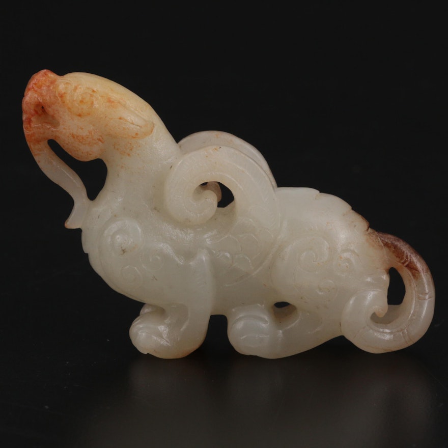 Chinese Carved Serpentine Pixiu Figure