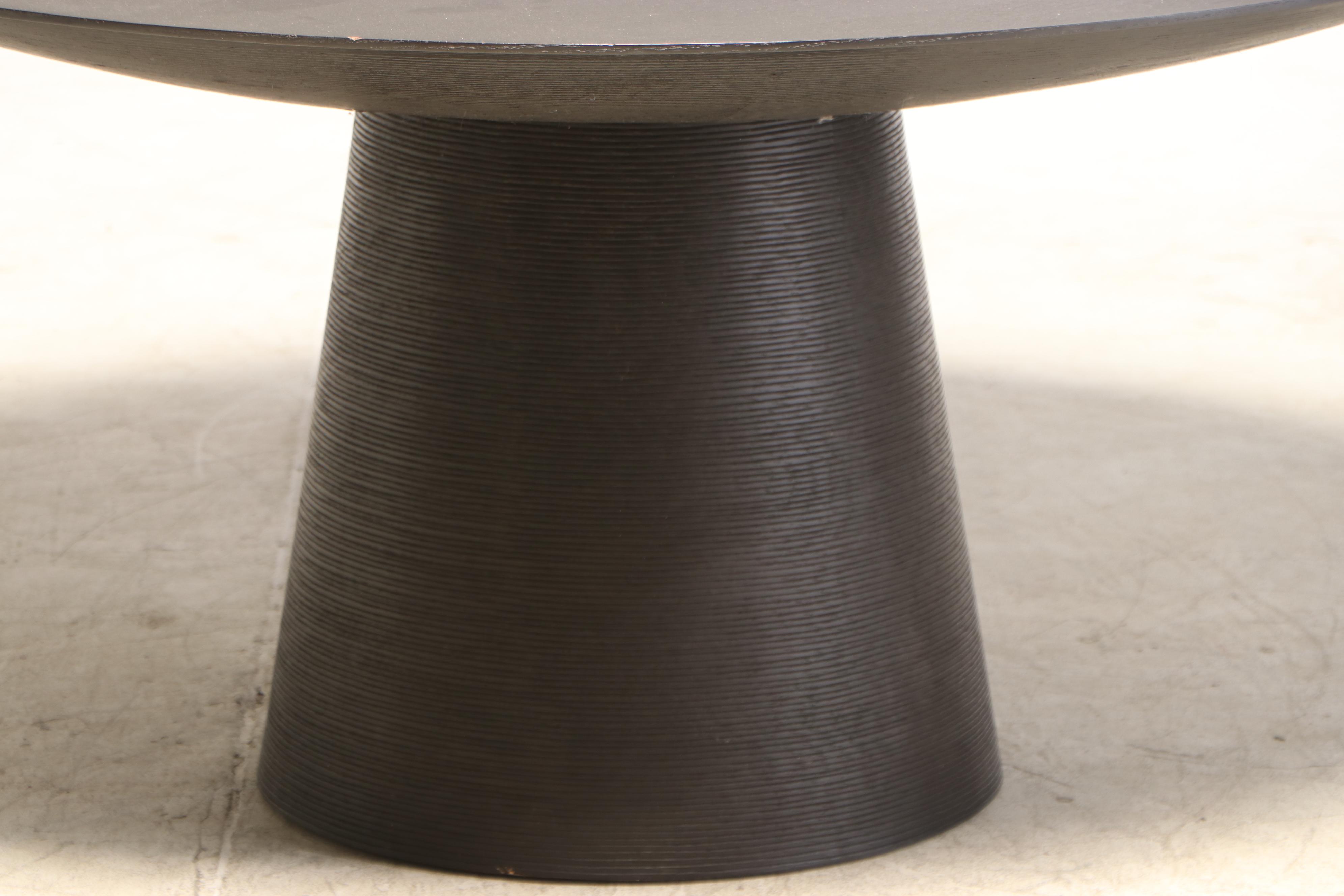 Contemporary Modernist Style Wenge-Finished Pedestal Dining Table
